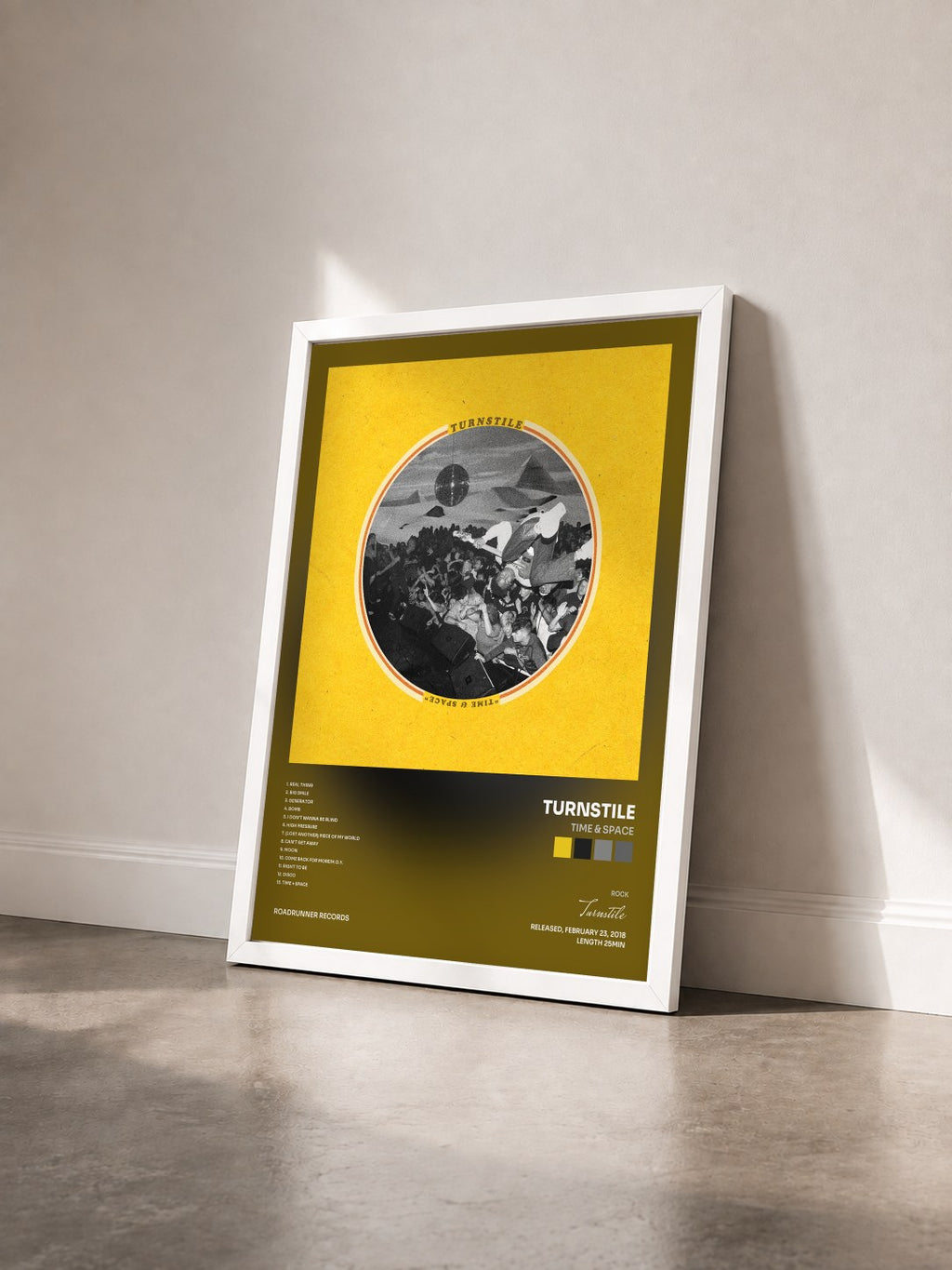 #blanc Tableau de l'album Time & Space de Turnstile vu de trois quarts, cadre blanc