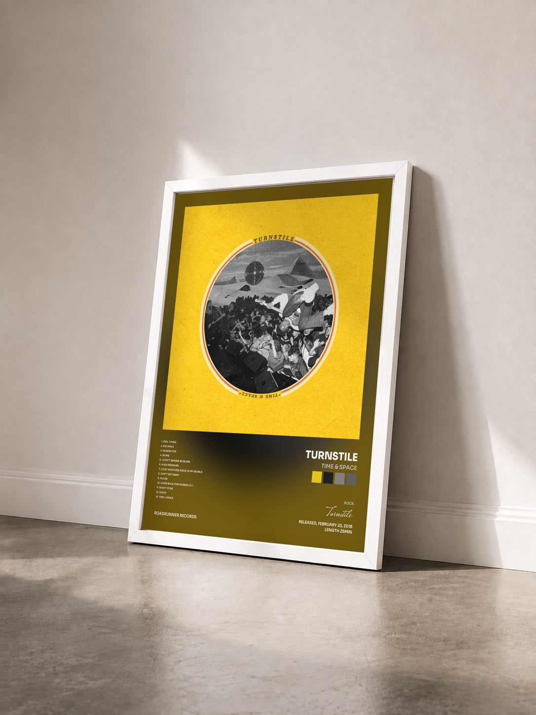 #blanc Tableau de l'album Time & Space de Turnstile vu de trois quarts, cadre blanc