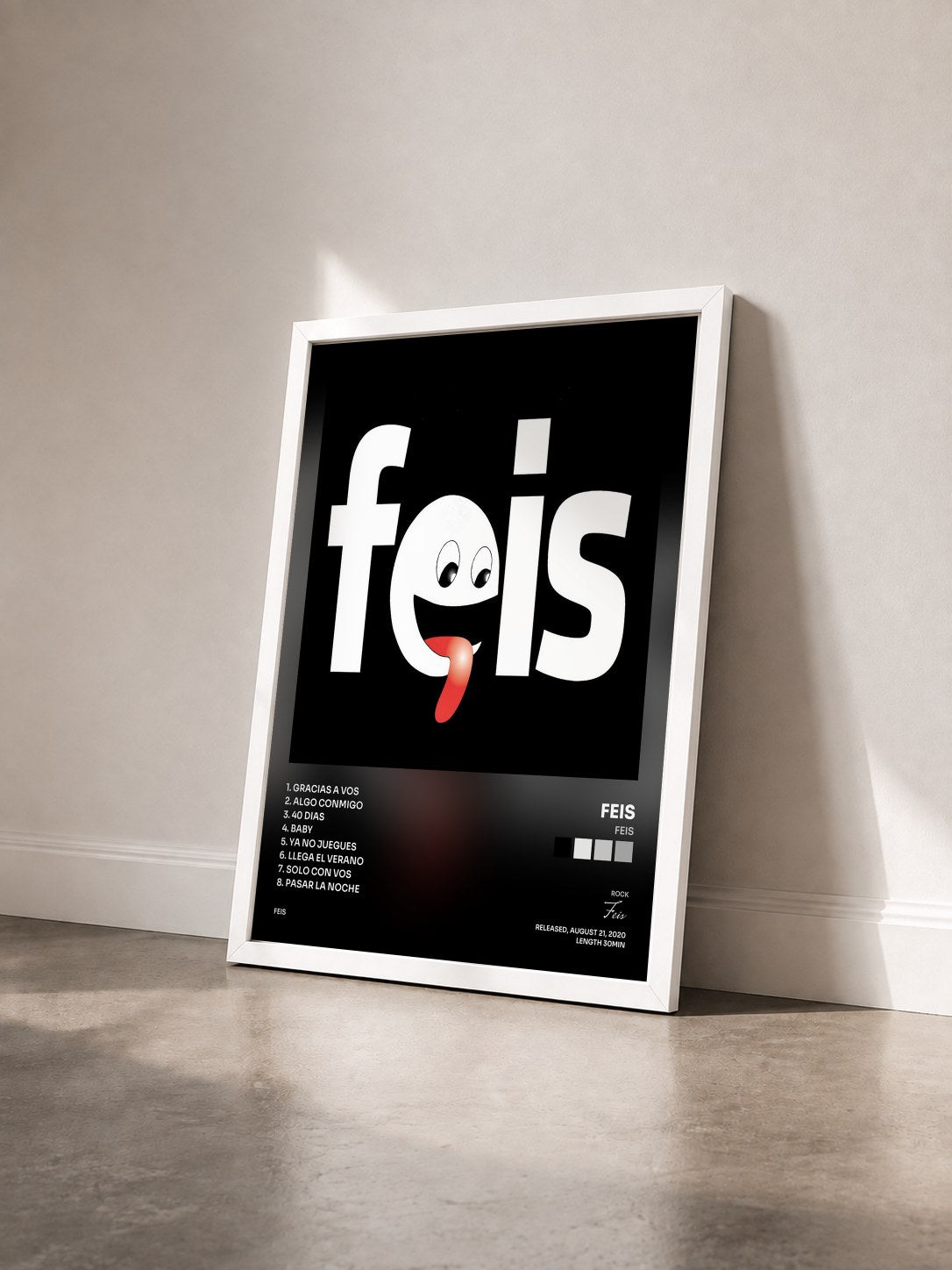 #blanc Tableau de l'album Feis de Feis vu de trois quarts, cadre blanc