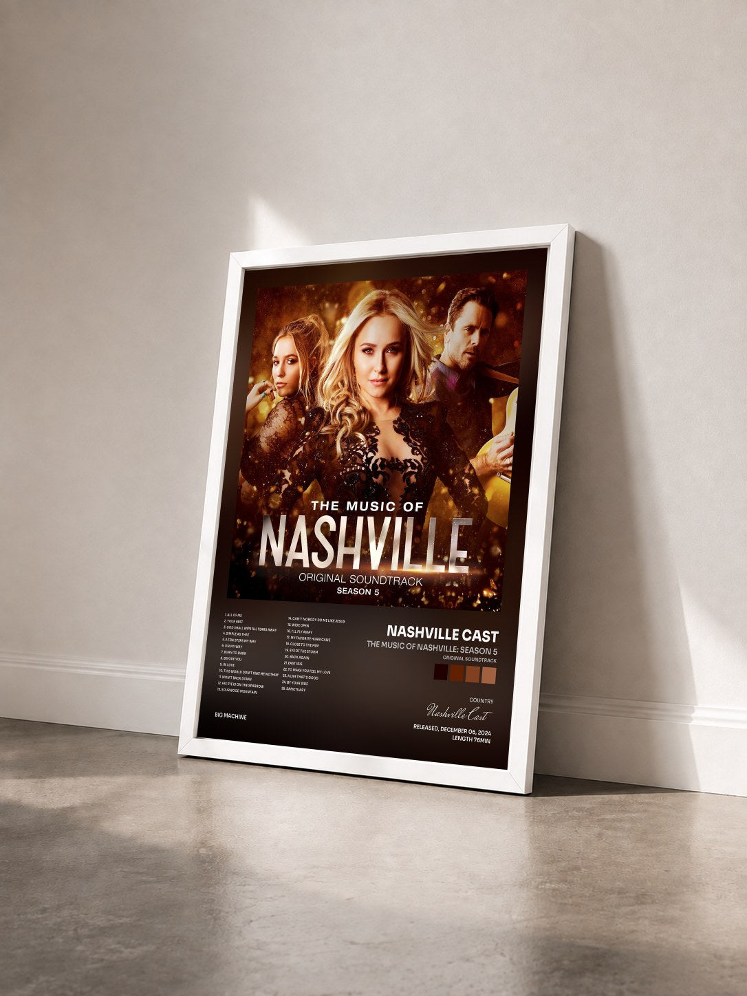 #blanc Tableau de l'album The Music Of Nashville: Season 5 (Original Soundtrack) de Nashville Cast vu de trois quarts, cadre blanc
