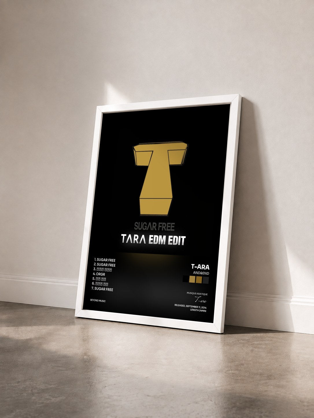 #blanc Tableau de l'album And&End de T-ara vu de trois quarts, cadre blanc