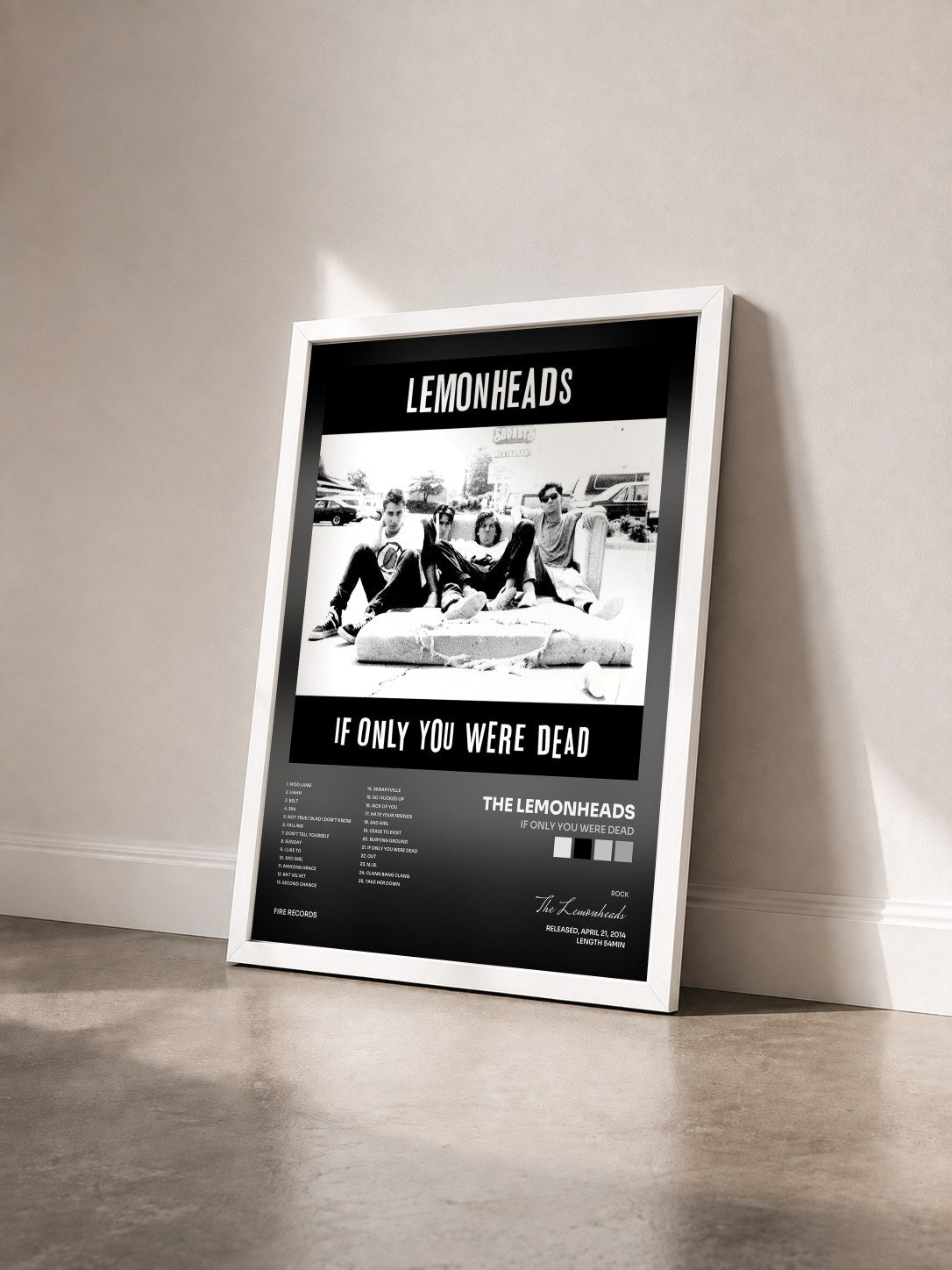 #blanc Tableau de l'album If Only You Were Dead de The Lemonheads vu de trois quarts, cadre blanc