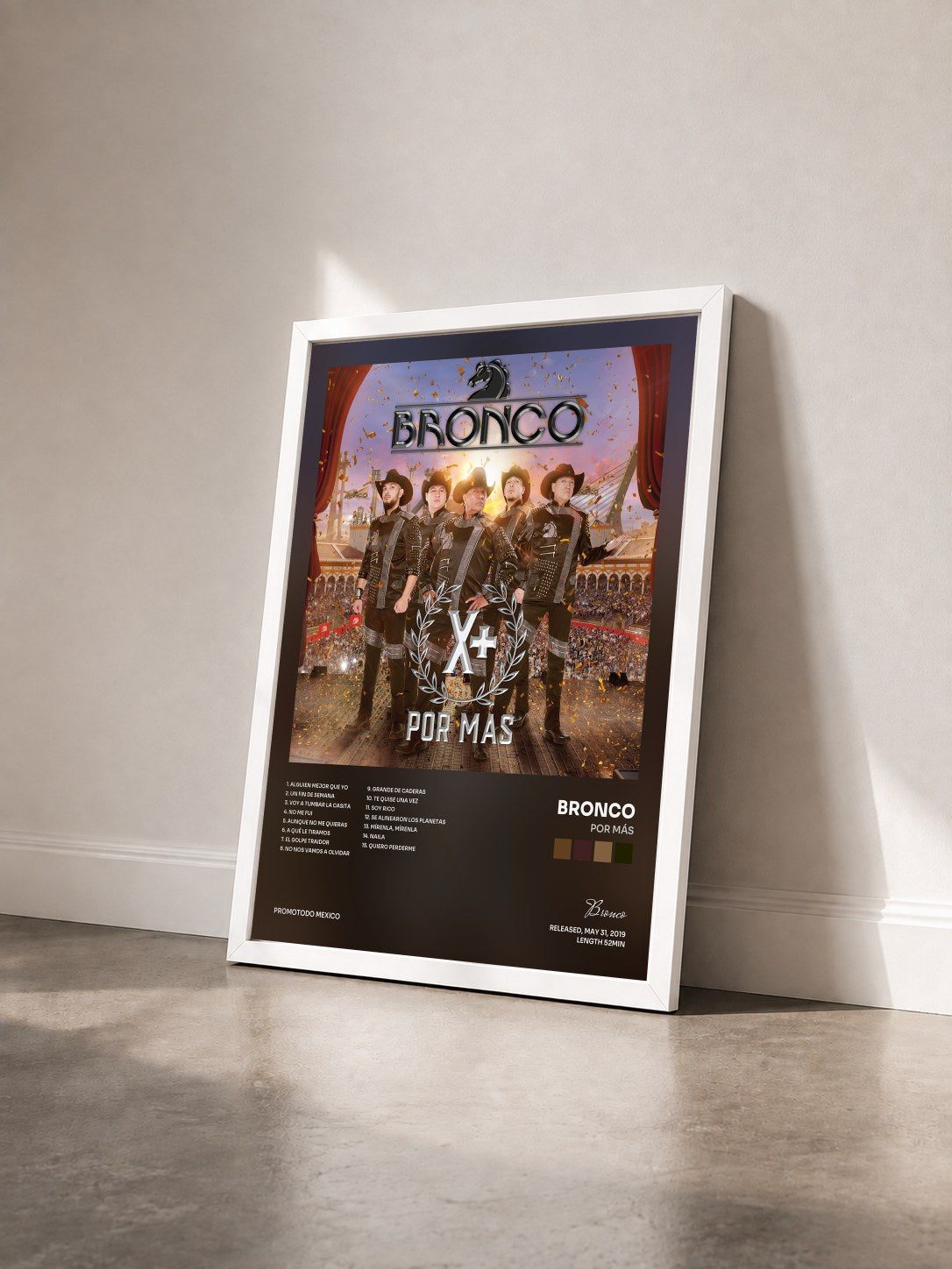 #blanc Tableau de l'album Por Más de Bronco vu de trois quarts, cadre blanc