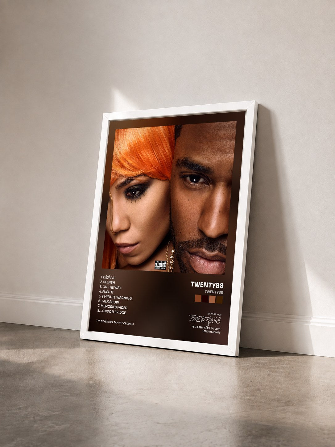 #blanc Tableau de l'album TWENTY88 de TWENTY88 vu de trois quarts, cadre blanc