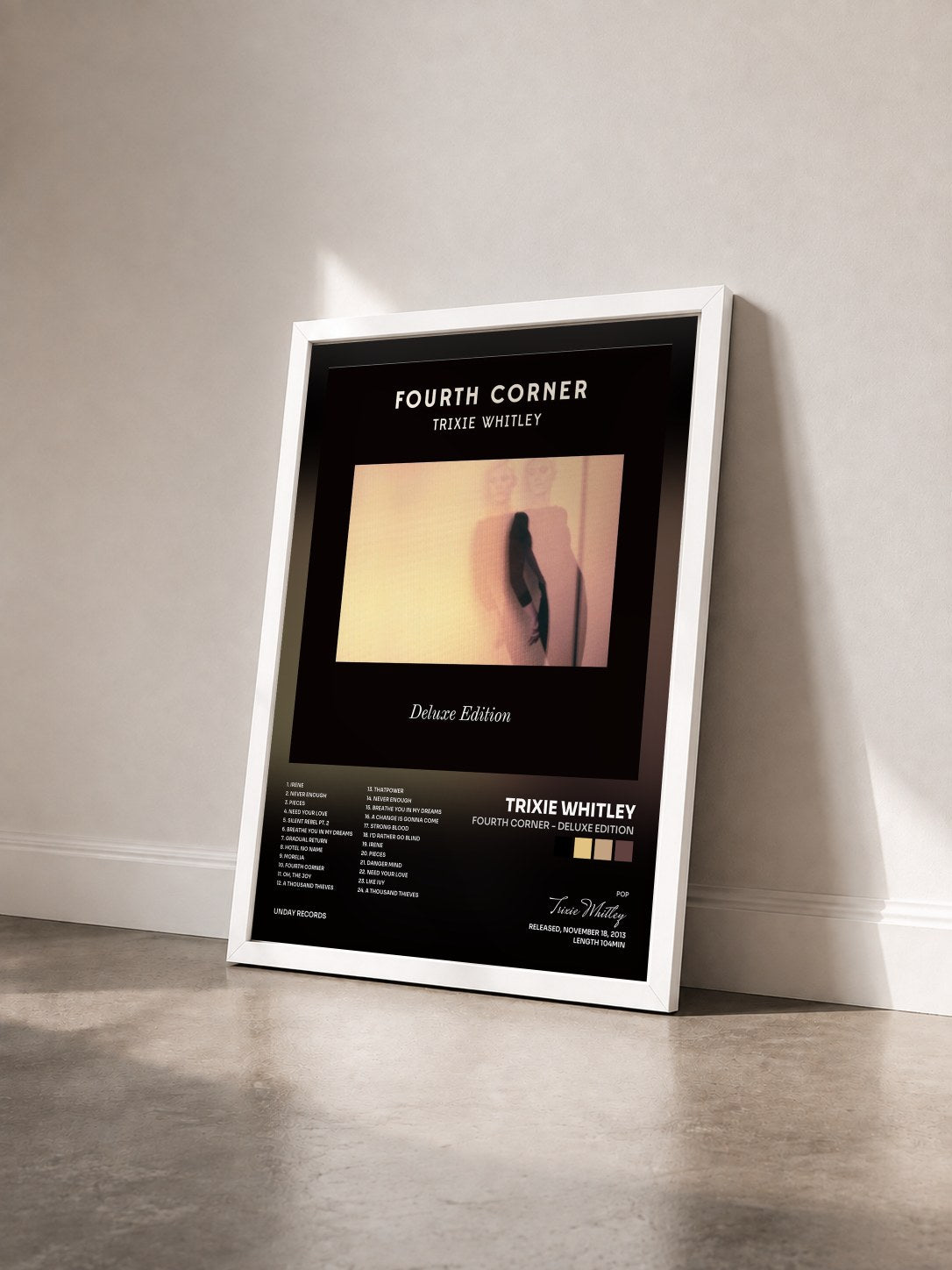 #blanc Tableau de l'album Fourth Corner - Deluxe Edition de Trixie Whitley vu de trois quarts, cadre blanc