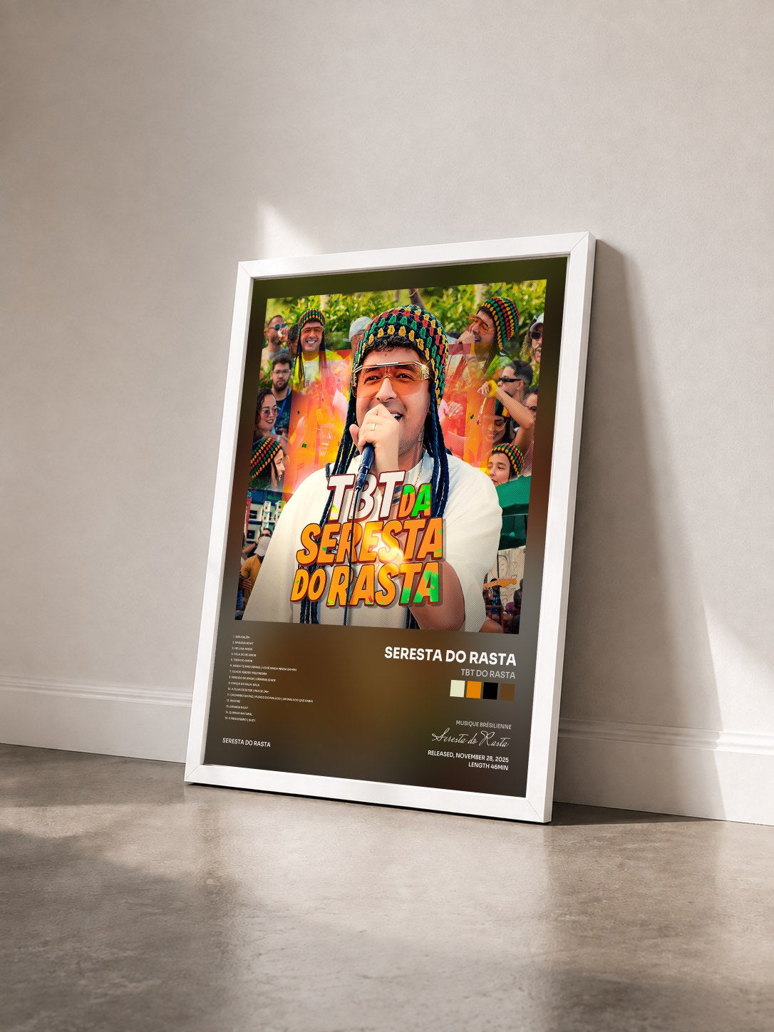 #blanc Tableau de l'album TBT do Rasta de Seresta do Rasta vu de trois quarts, cadre blanc