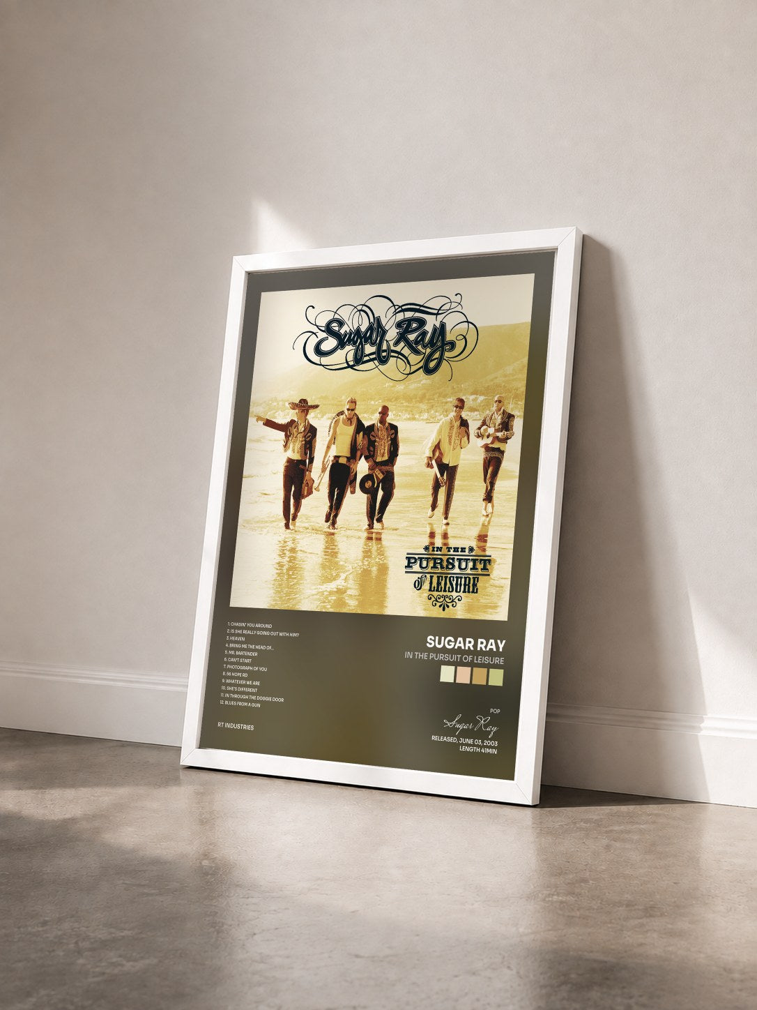 #blanc Tableau de l'album In The Pursuit of Leisure de Sugar Ray vu de trois quarts, cadre blanc