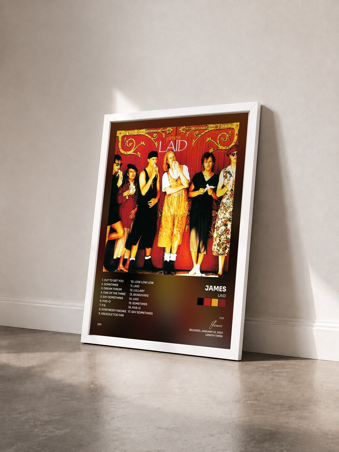 #blanc Tableau de l'album Laid de James vu de trois quarts, cadre blanc