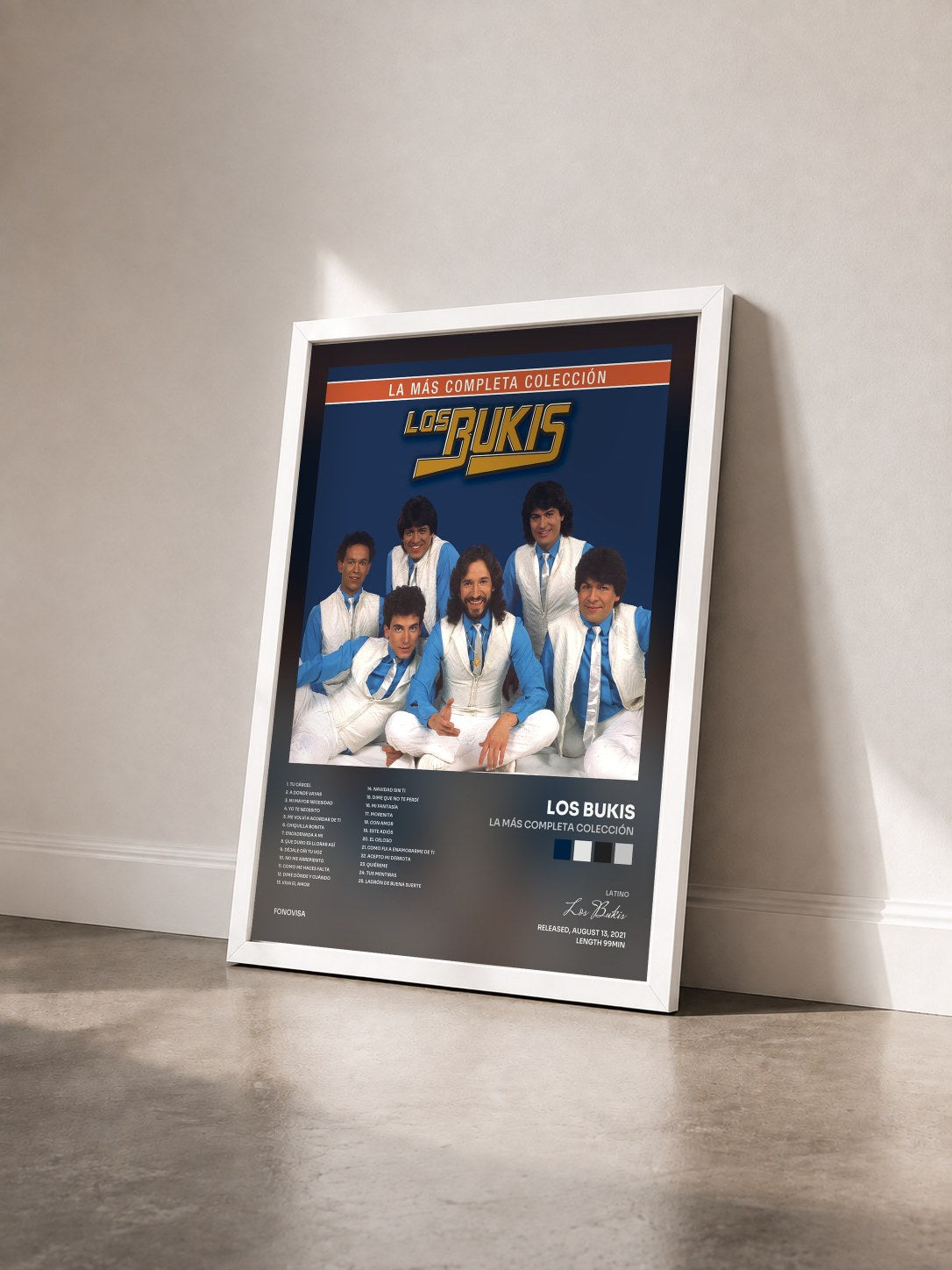 #blanc Tableau de l'album La Más Completa Colección de Los Bukis vu de trois quarts, cadre blanc