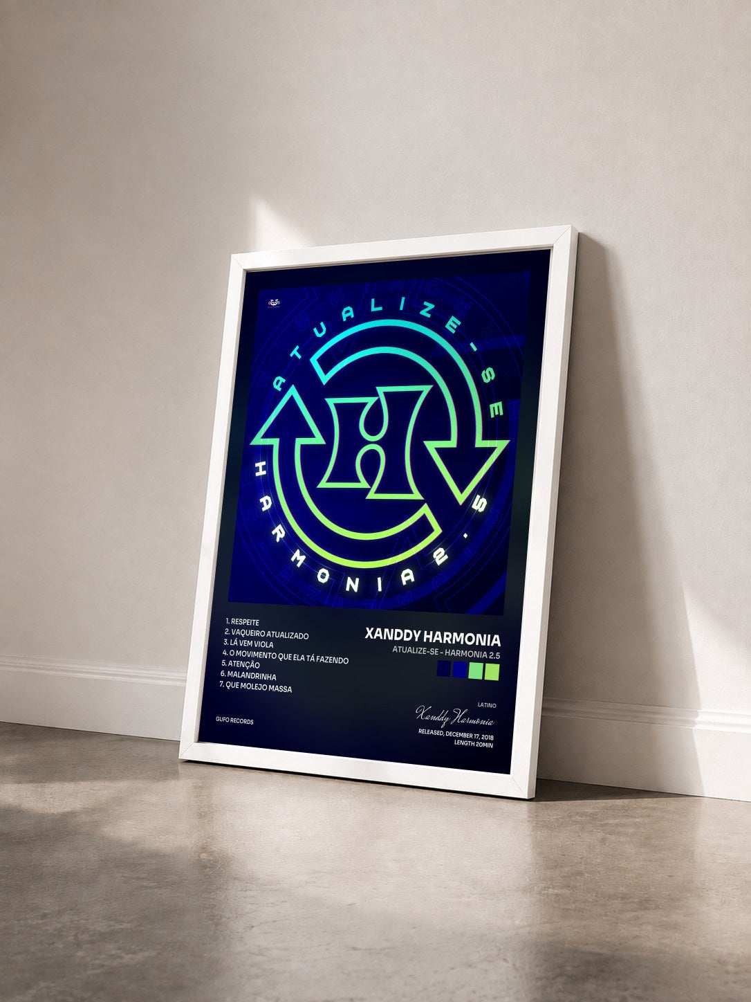 #blanc Tableau de l'album Atualize-se - Harmonia 2.5 de Xanddy Harmonia vu de trois quarts, cadre blanc