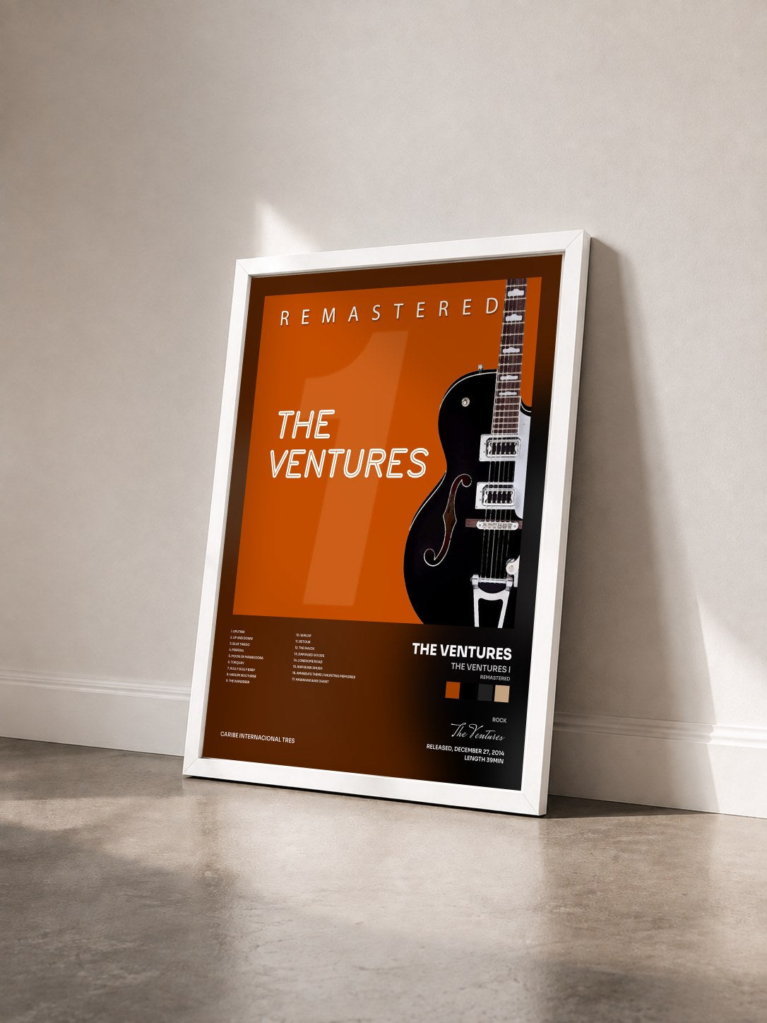 #blanc Tableau de l'album The Ventures I (Remastered) de The Ventures vu de trois quarts, cadre blanc