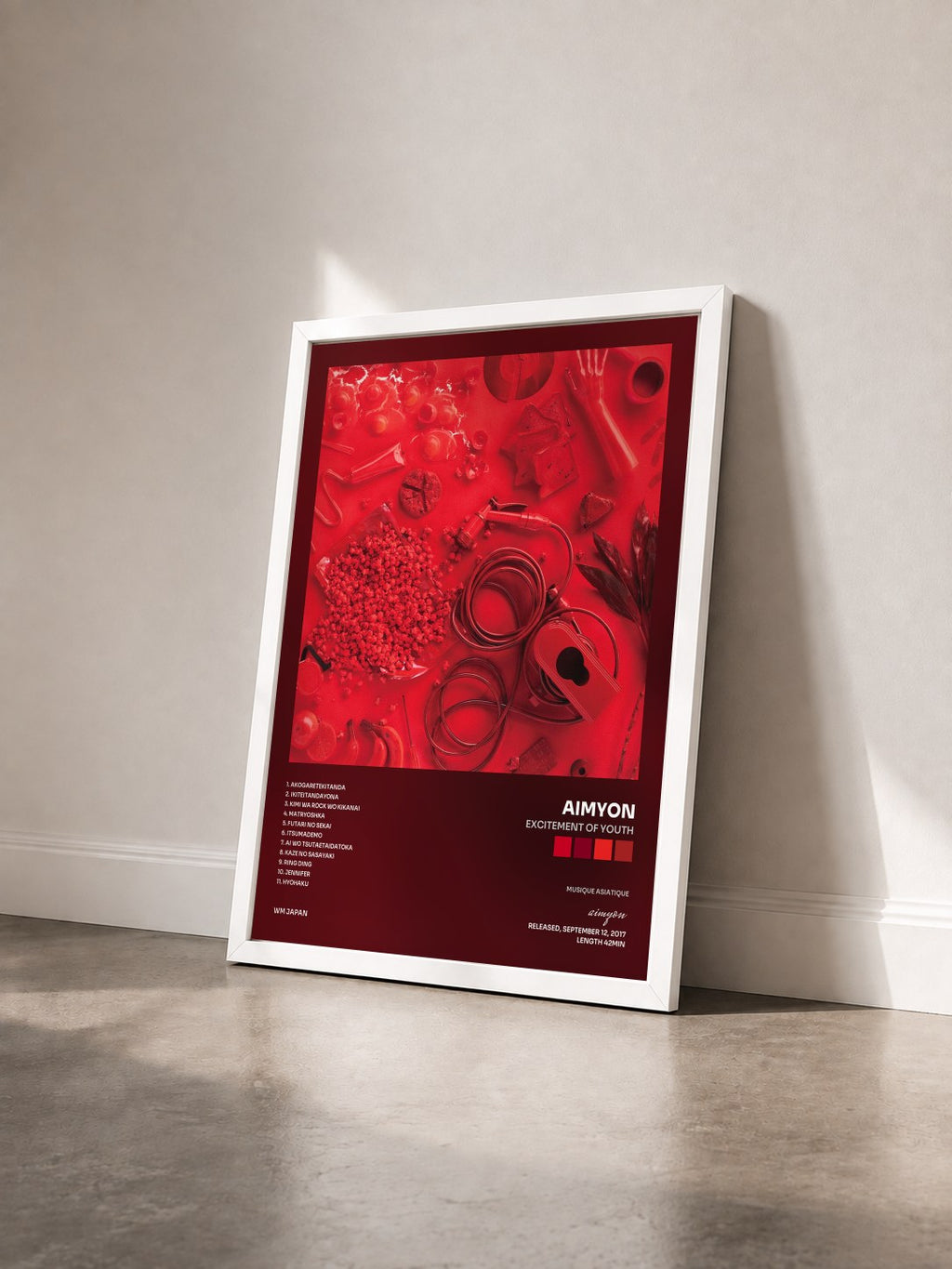 #blanc Excitement of Youth by aimyon as a framed art print seen at an angle, white frame