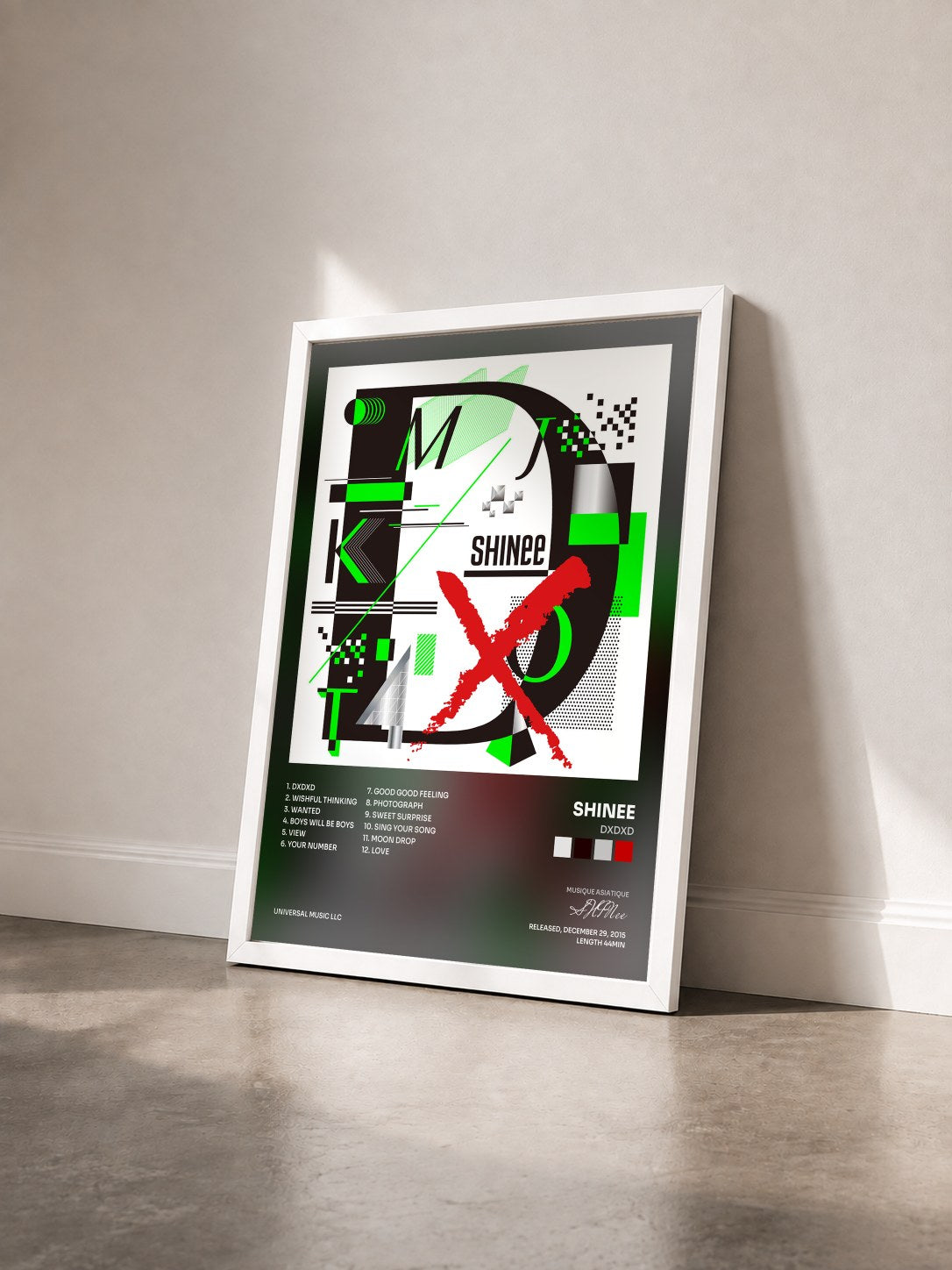 #blanc Tableau de l'album DxDxD de SHINee vu de trois quarts, cadre blanc