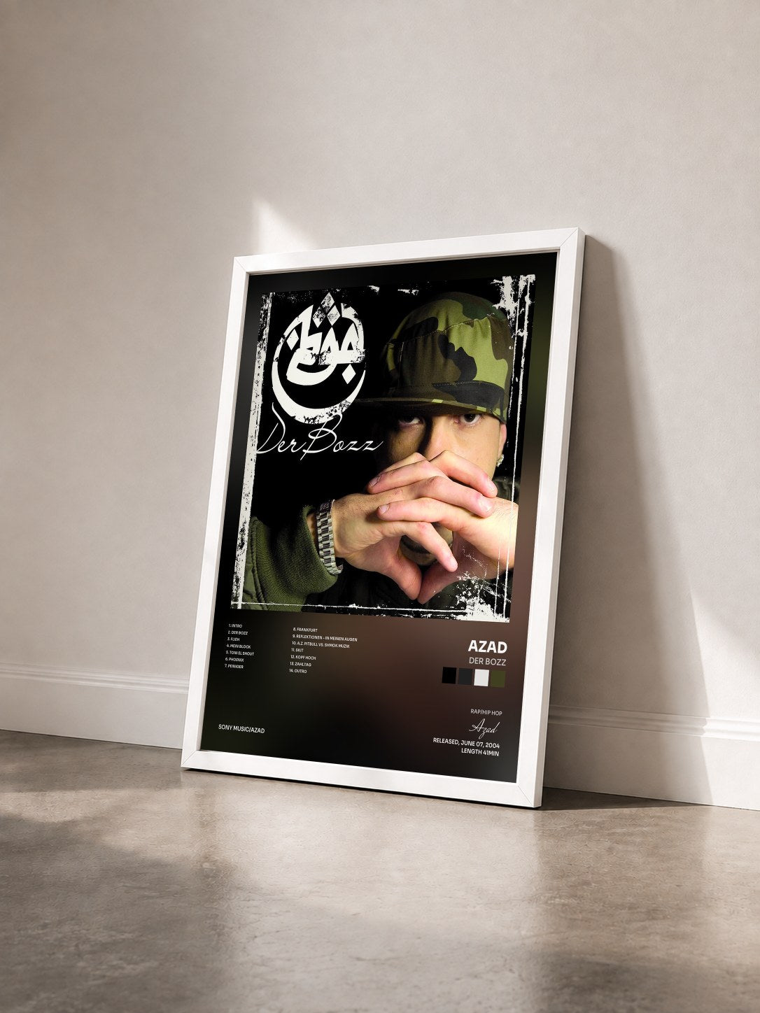 #blanc Tableau de l'album Der Bozz de Azad vu de trois quarts, cadre blanc