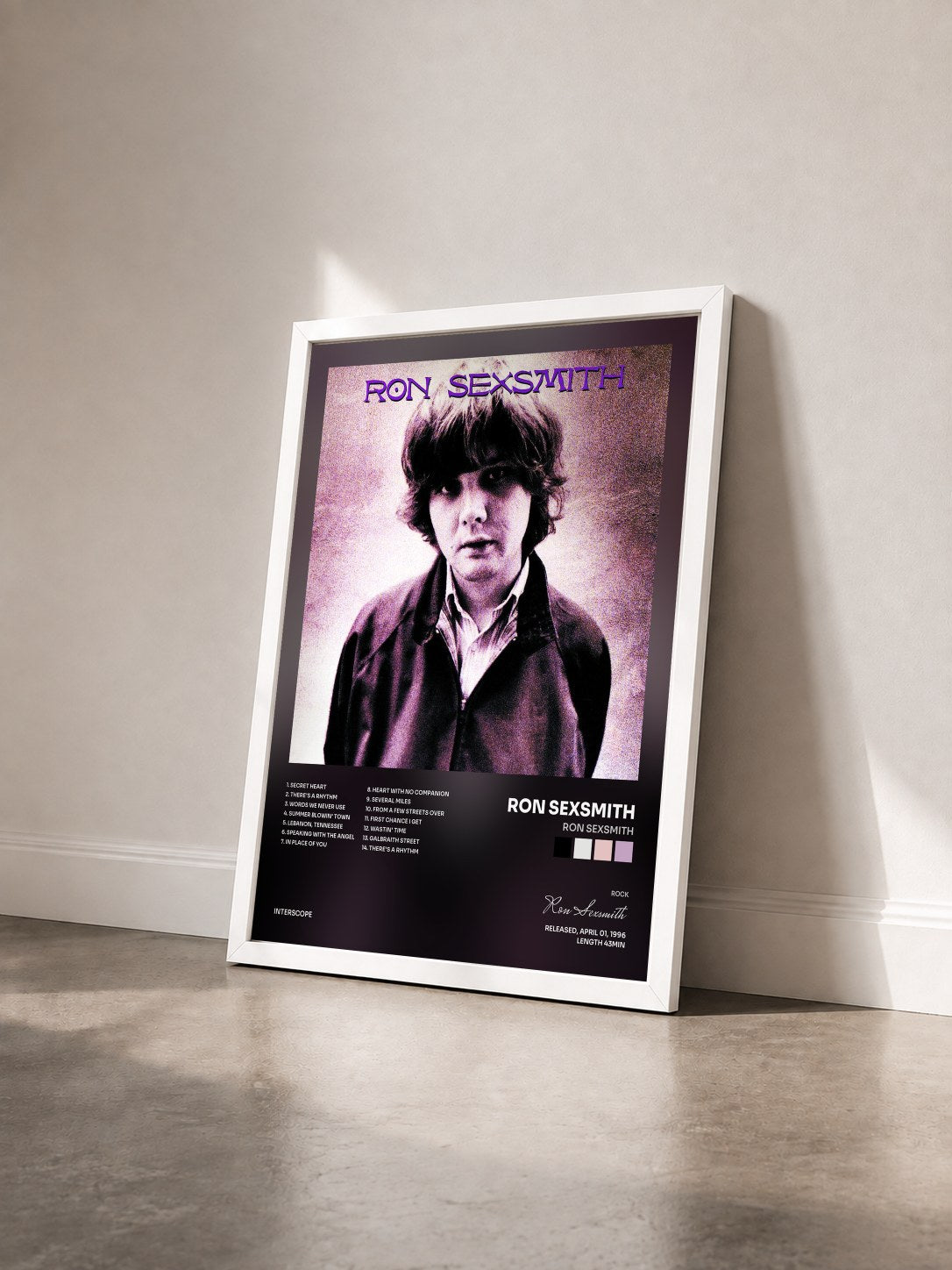 #blanc Tableau de l'album Ron Sexsmith de Ron Sexsmith vu de trois quarts, cadre blanc