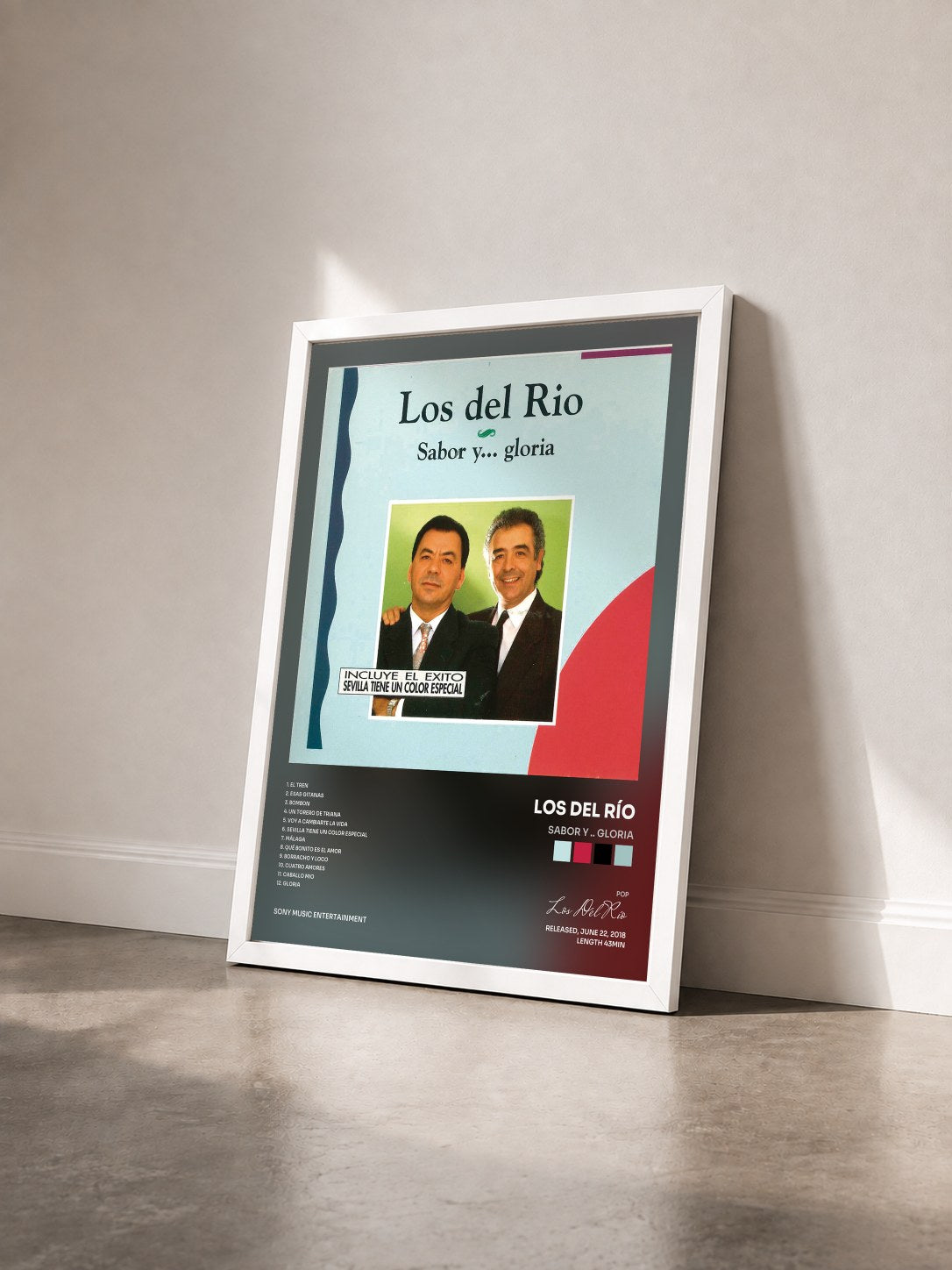 #blanc Tableau de l'album Sabor y .. Gloria de Los Del Río vu de trois quarts, cadre blanc