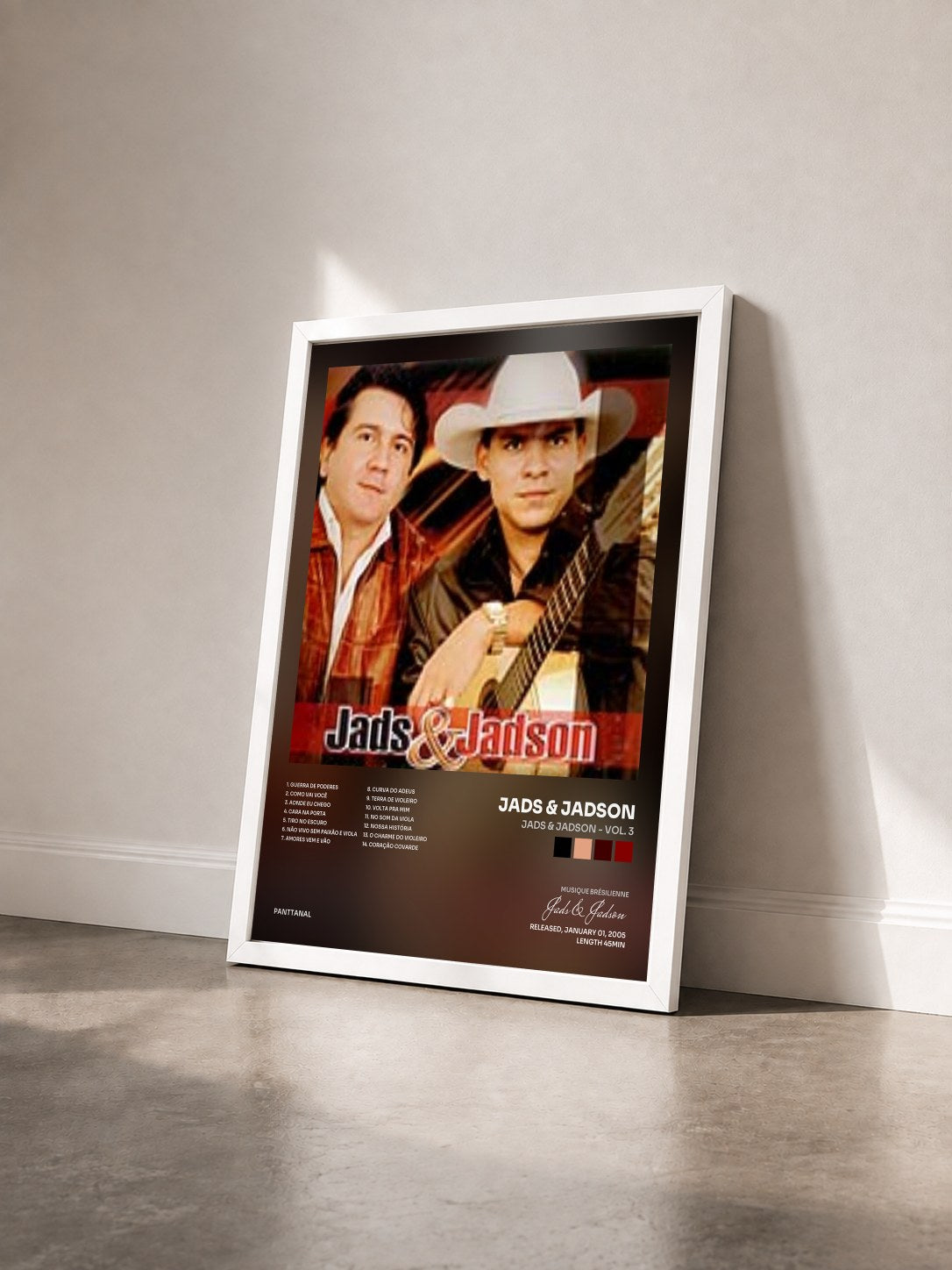 #blanc Tableau de l'album Jads & Jadson - Vol. 3 de Jads & Jadson vu de trois quarts, cadre blanc