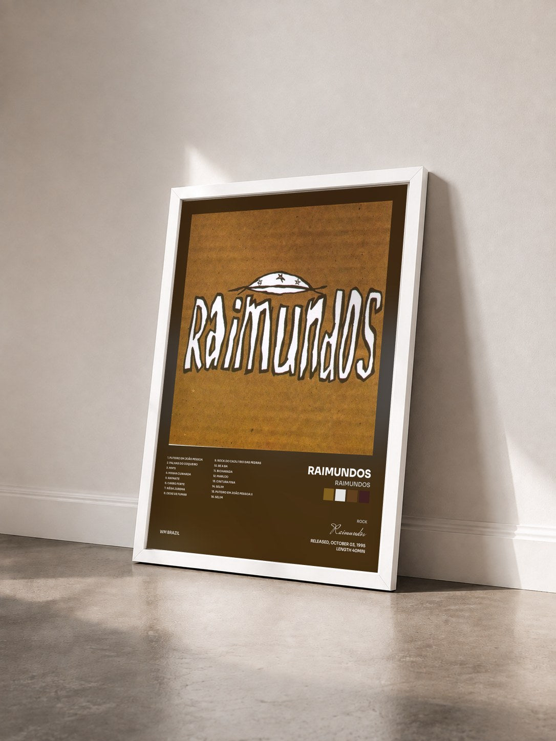 #blanc Tableau de l'album Raimundos de Raimundos vu de trois quarts, cadre blanc