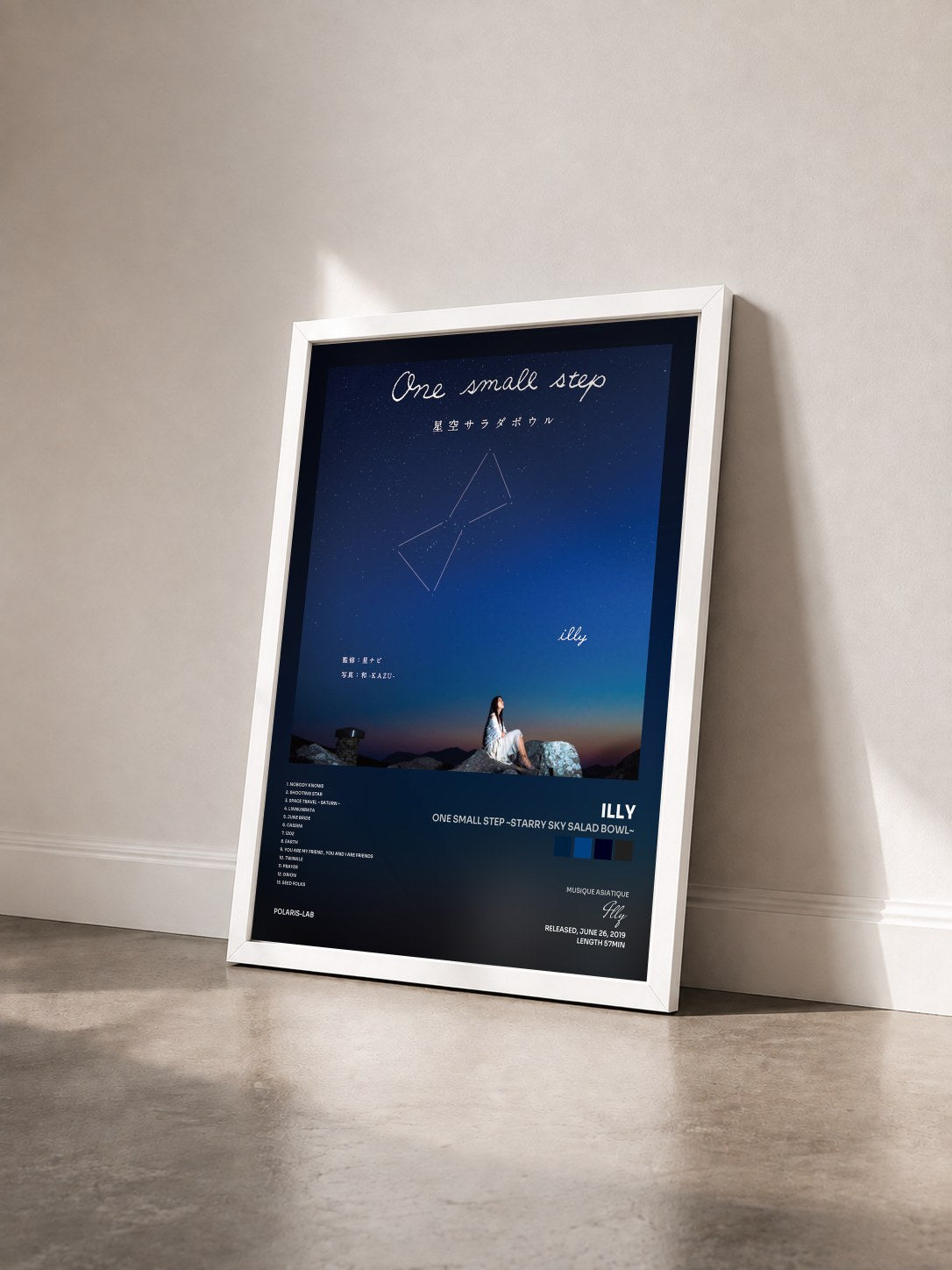 #blanc Tableau de l'album One Small Step ~starry sky salad bowl~ de Illy vu de trois quarts, cadre blanc