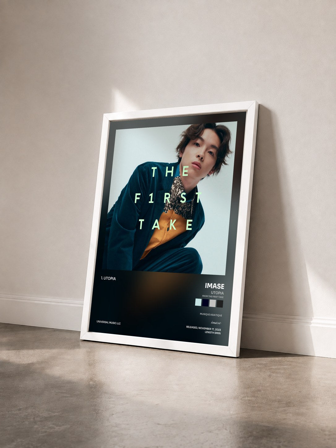 #blanc Tableau de l'album Utopia (From THE FIRST TAKE) de imase vu de trois quarts, cadre blanc