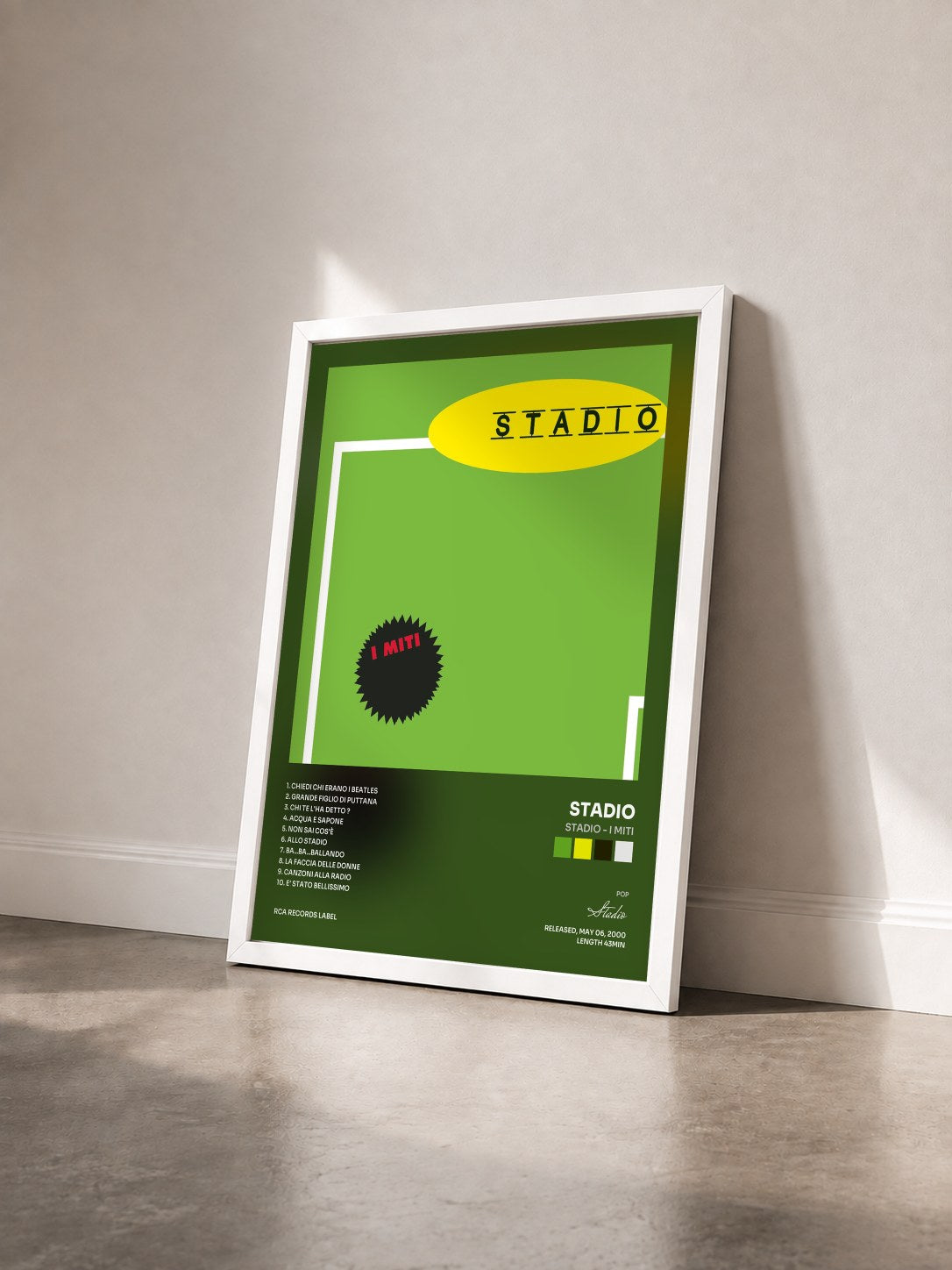 #blanc Tableau de l'album Stadio - I Miti de Stadio vu de trois quarts, cadre blanc