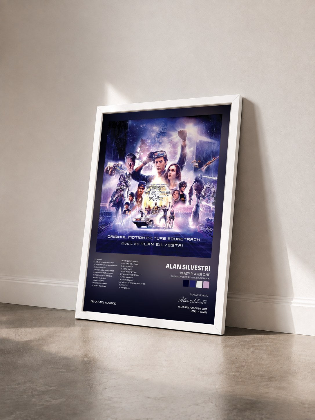 #blanc Tableau de l'album Ready Player One (Original Motion Picture Soundtrack) de Alan Silvestri vu de trois quarts, cadre blanc