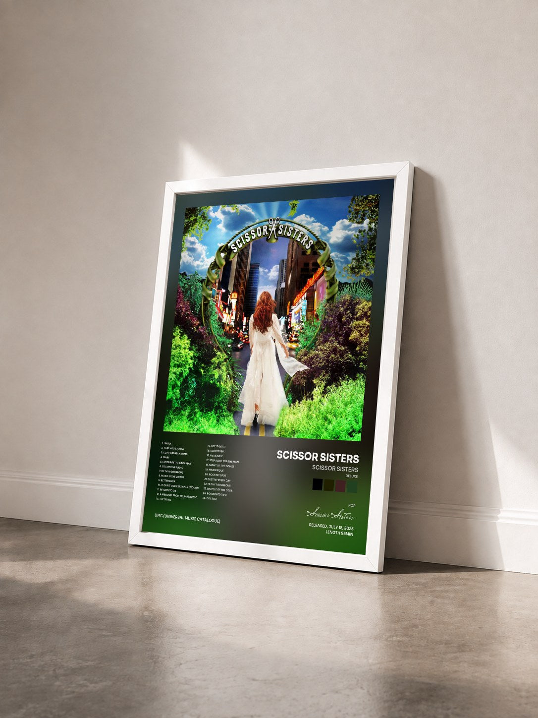 #blanc Tableau de l'album Scissor Sisters (Deluxe) de Scissor Sisters vu de trois quarts, cadre blanc