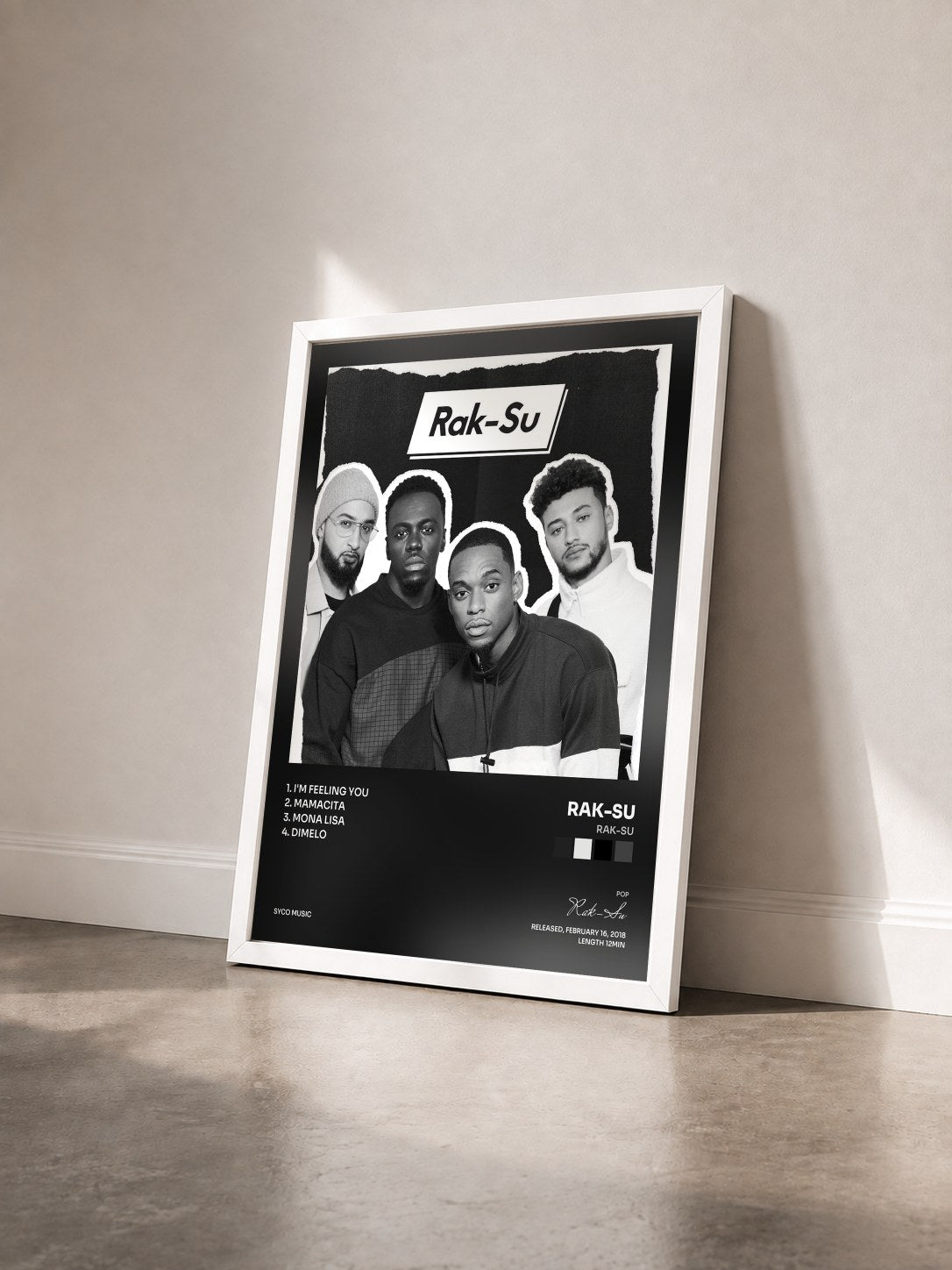 #blanc Tableau de l'album Rak-Su de Rak-Su vu de trois quarts, cadre blanc