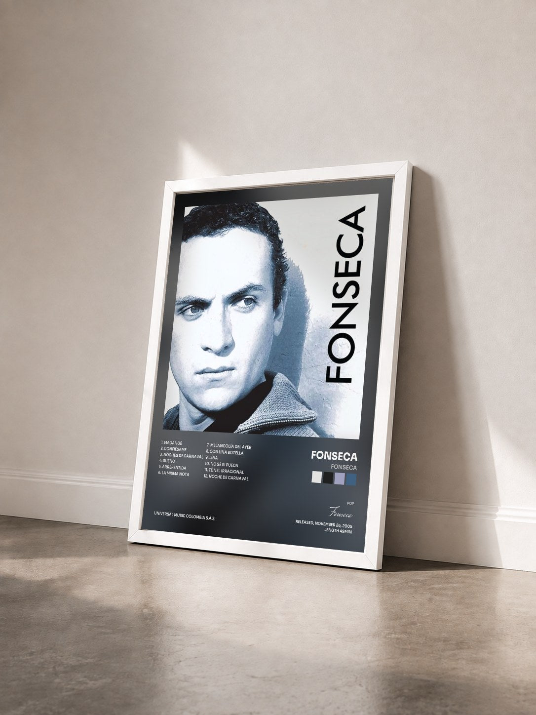 #blanc Tableau de l'album Fonseca de Fonseca vu de trois quarts, cadre blanc