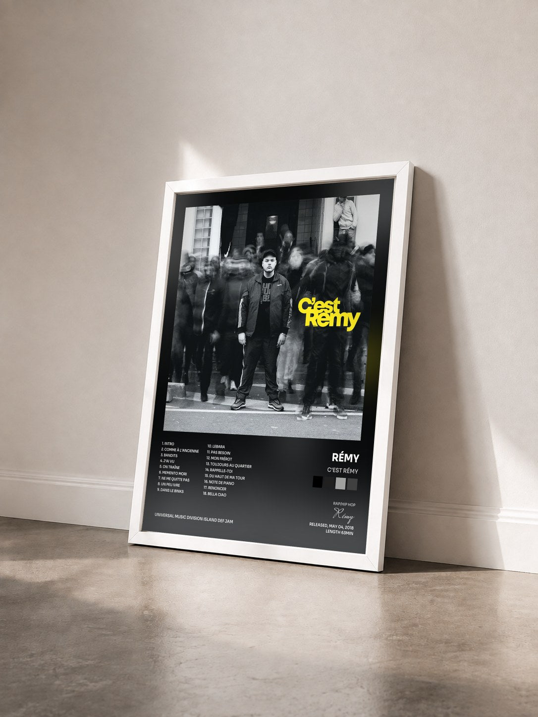 #blanc Tableau de l'album C'est Rémy de Rémy vu de trois quarts, cadre blanc