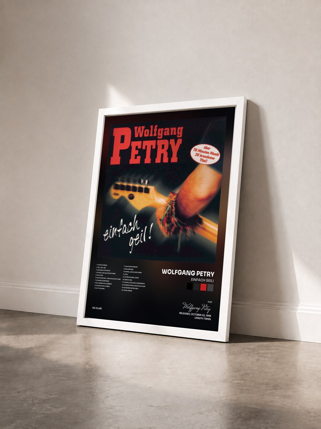 #blanc Tableau de l'album Einfach geil! de Wolfgang Petry vu de trois quarts, cadre blanc