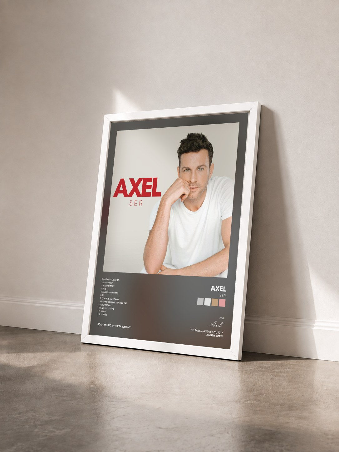 #blanc Tableau de l'album Ser de Axel vu de trois quarts, cadre blanc