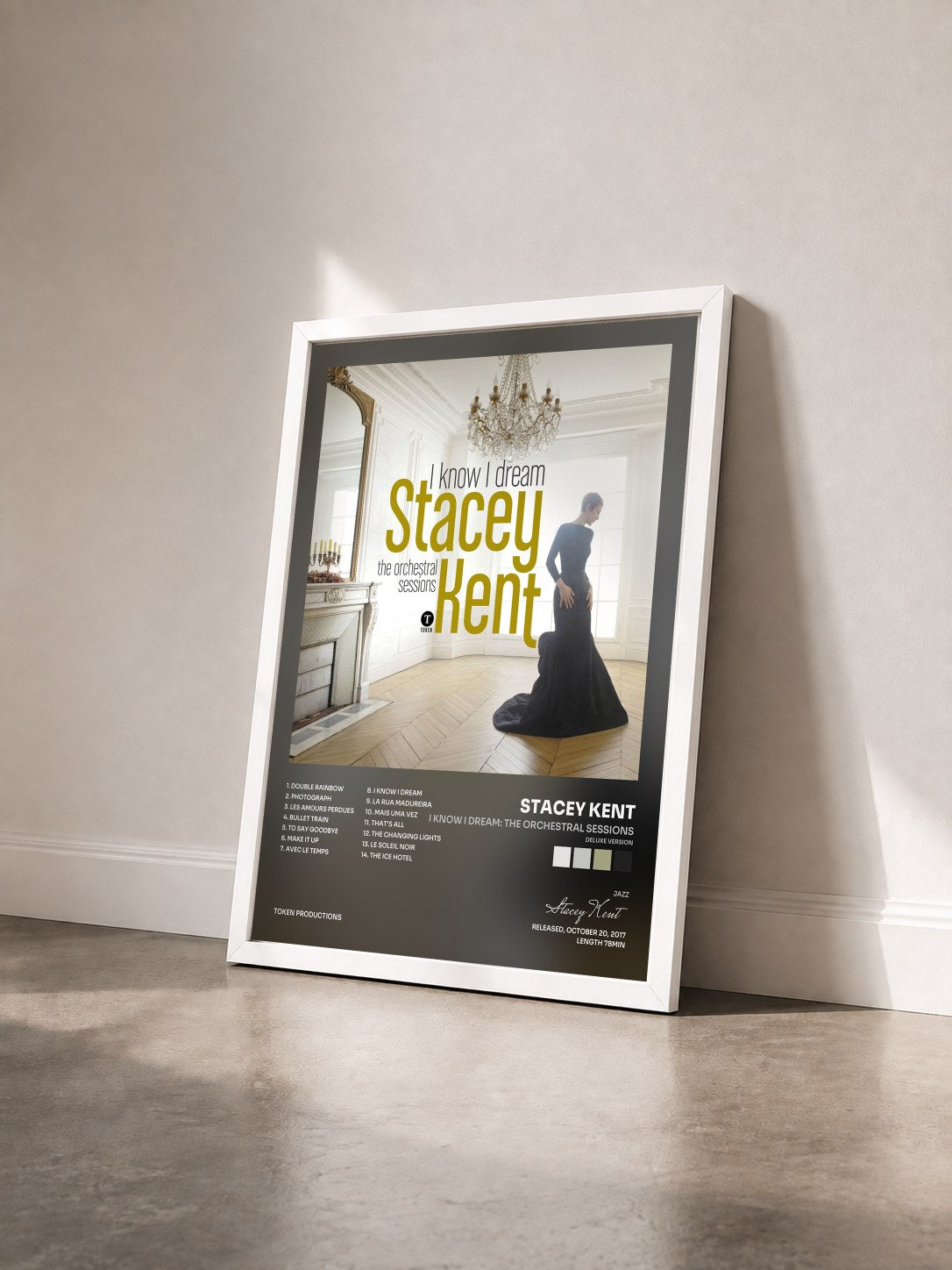 #blanc Tableau de l'album I Know I Dream: The Orchestral Sessions (Deluxe Version) de Stacey Kent vu de trois quarts, cadre blanc