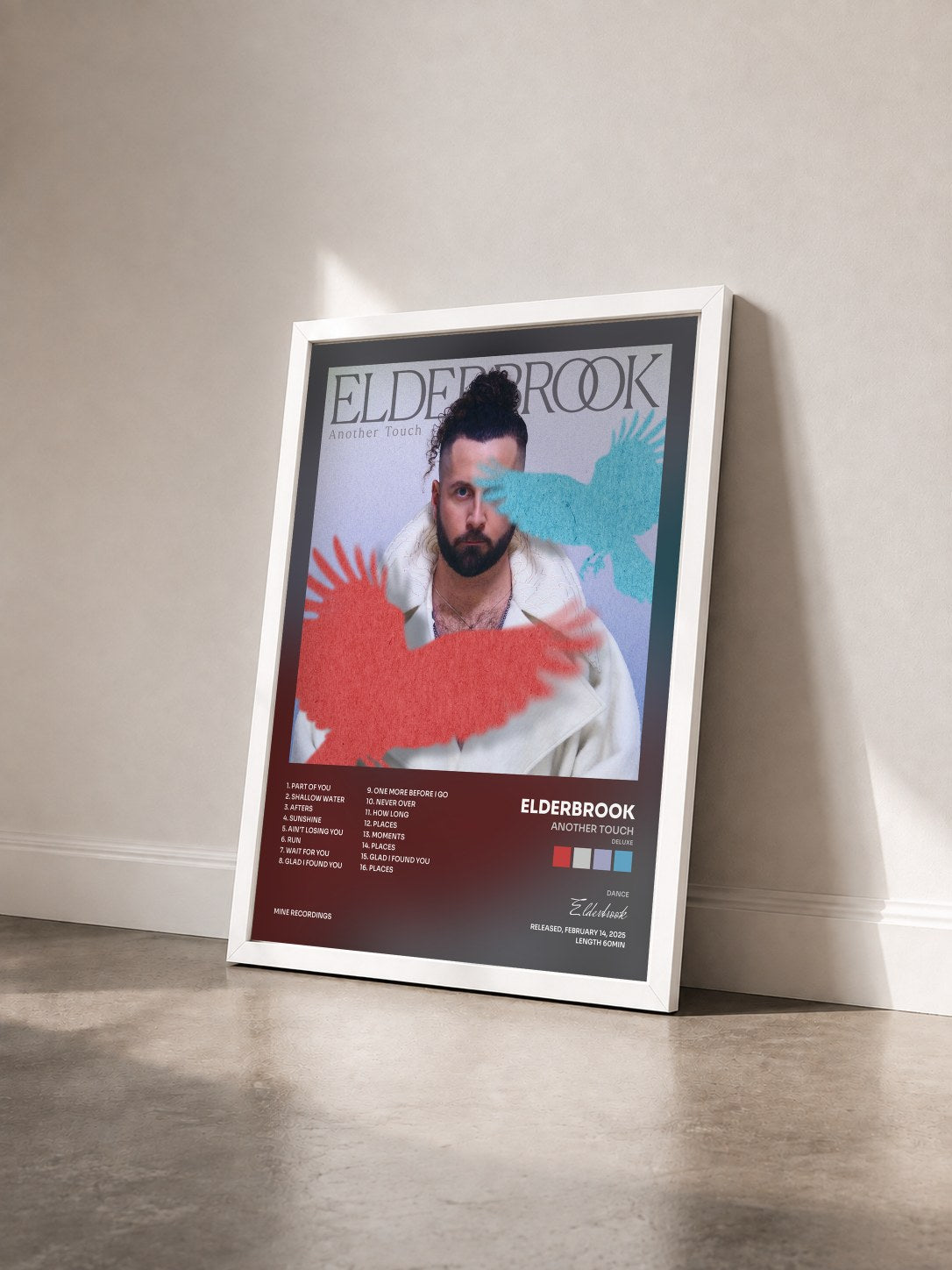 #blanc Tableau de l'album Another Touch (Deluxe) de Elderbrook vu de trois quarts, cadre blanc