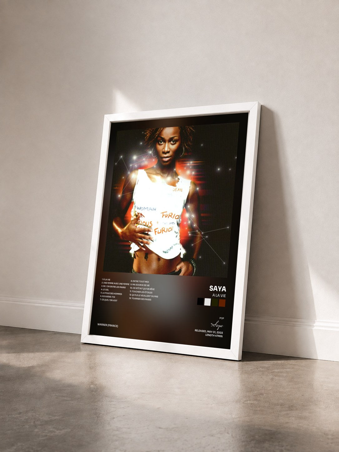 #blanc Tableau de l'album A la vie de Saya vu de trois quarts, cadre blanc
