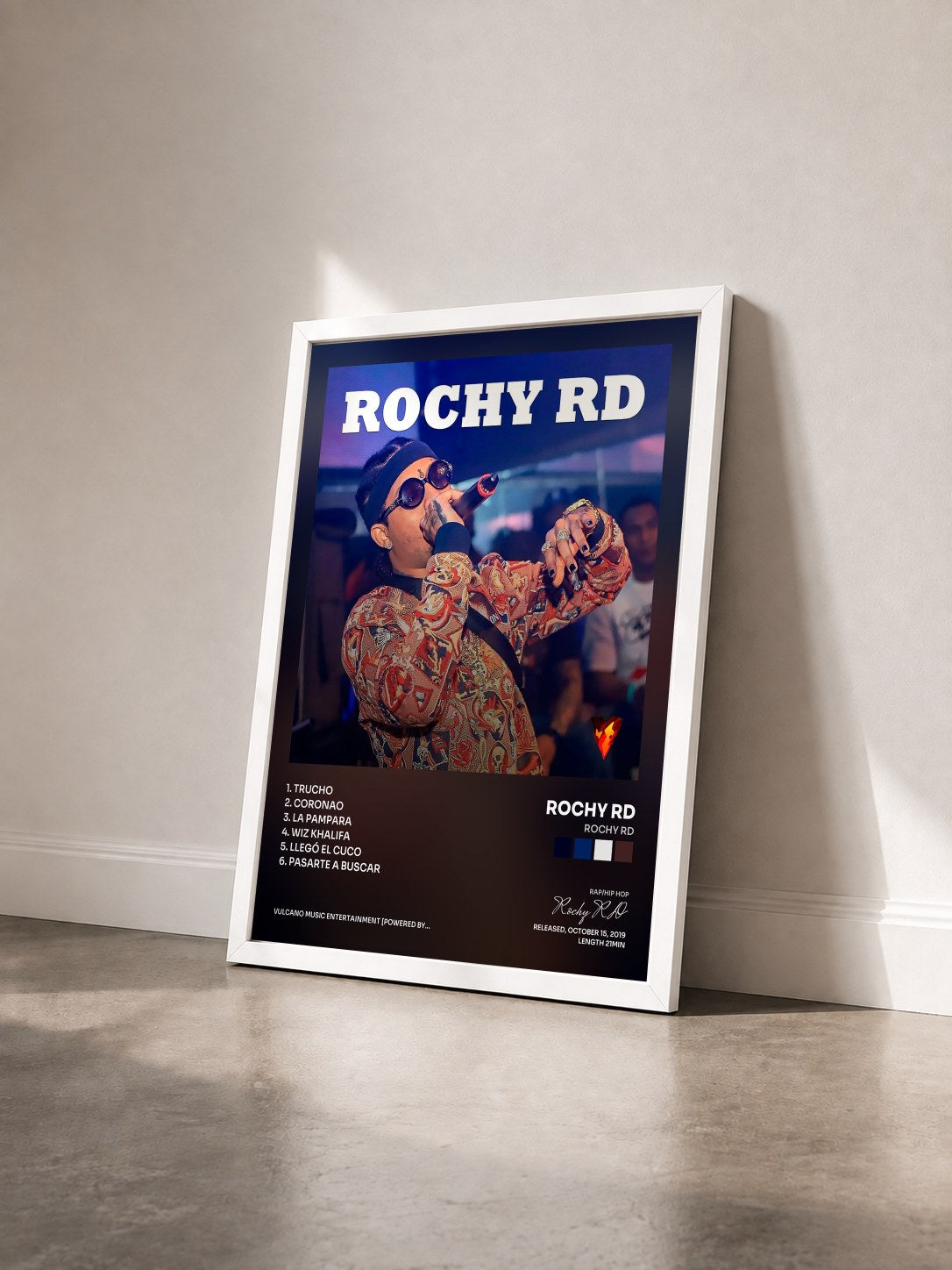 #blanc Tableau de l'album Rochy Rd de Rochy RD vu de trois quarts, cadre blanc