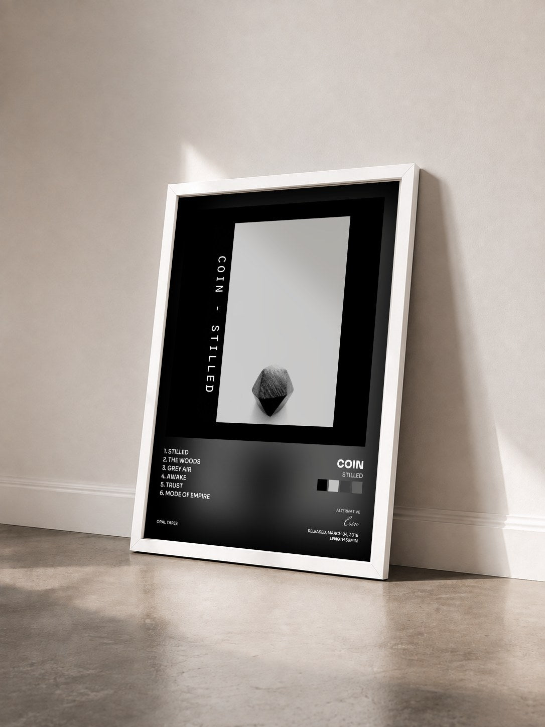 #blanc Tableau de l'album Stilled de Coin vu de trois quarts, cadre blanc