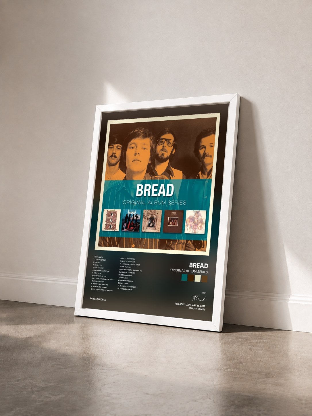 #blanc Tableau de l'album Original Album Series de Bread vu de trois quarts, cadre blanc