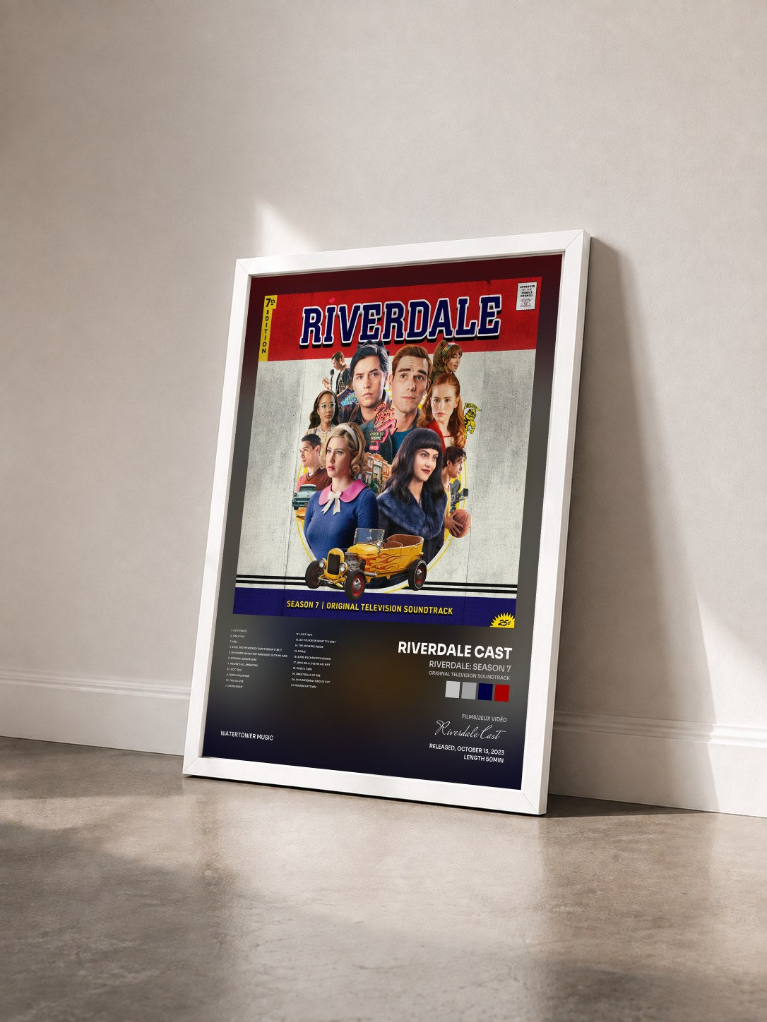 #blanc Tableau de l'album Riverdale: Season 7 (Original Television Soundtrack) de Riverdale Cast vu de trois quarts, cadre blanc