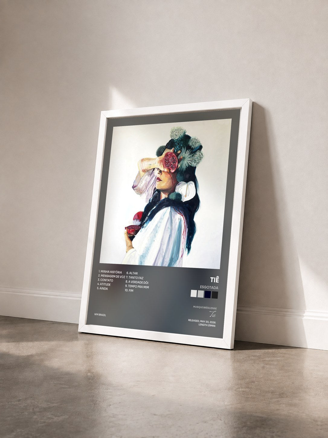 #blanc Tableau de l'album Esgotada de Tiê vu de trois quarts, cadre blanc