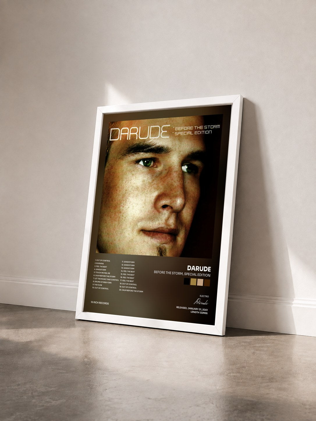 #blanc Tableau de l'album Before the Storm, Special Edition de Darude vu de trois quarts, cadre blanc