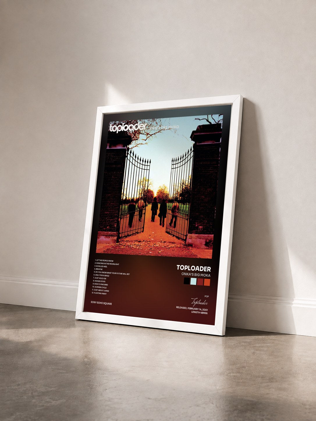 #blanc Tableau de l'album Onka's Big Moka de Toploader vu de trois quarts, cadre blanc