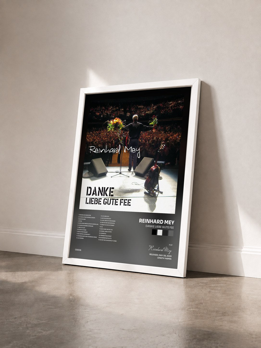 #blanc Tableau de l'album Danke Liebe Gute Fee de Reinhard Mey vu de trois quarts, cadre blanc