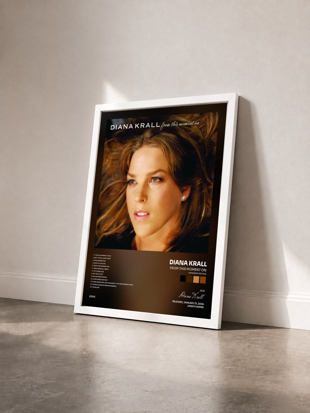 #blanc Tableau de l'album From This Moment On (Expanded Edition) de Diana Krall vu de trois quarts, cadre blanc