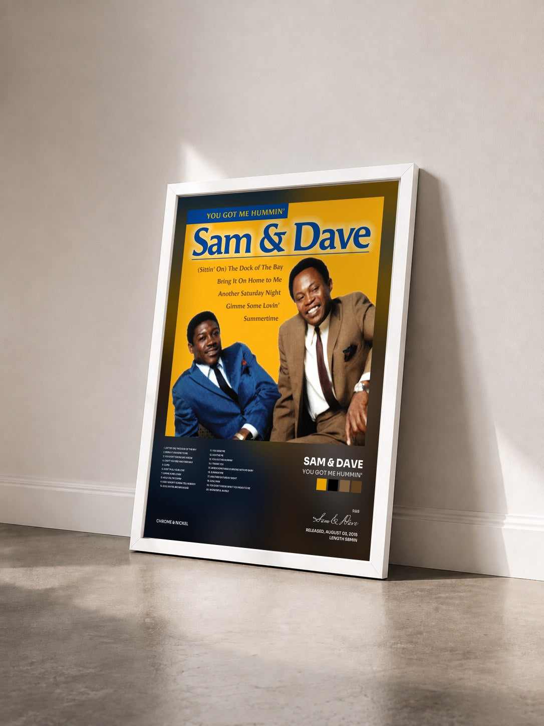 #blanc Tableau de l'album You Got Me Hummin' de Sam & Dave vu de trois quarts, cadre blanc