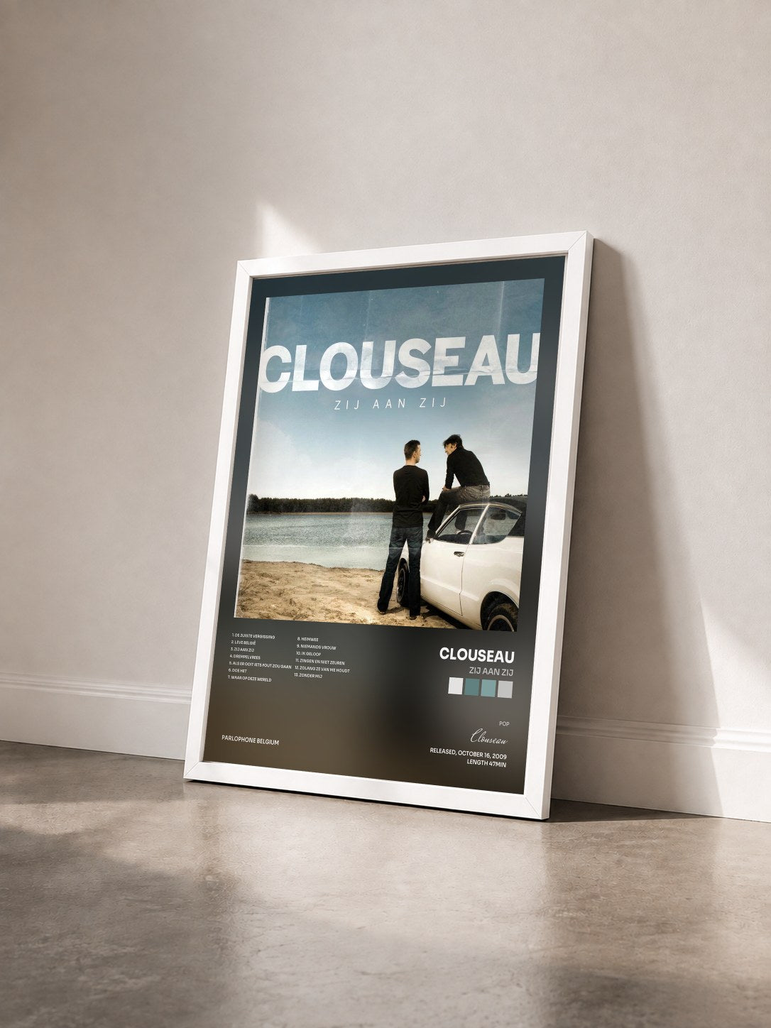 #blanc Tableau de l'album Zij Aan Zij de Clouseau vu de trois quarts, cadre blanc