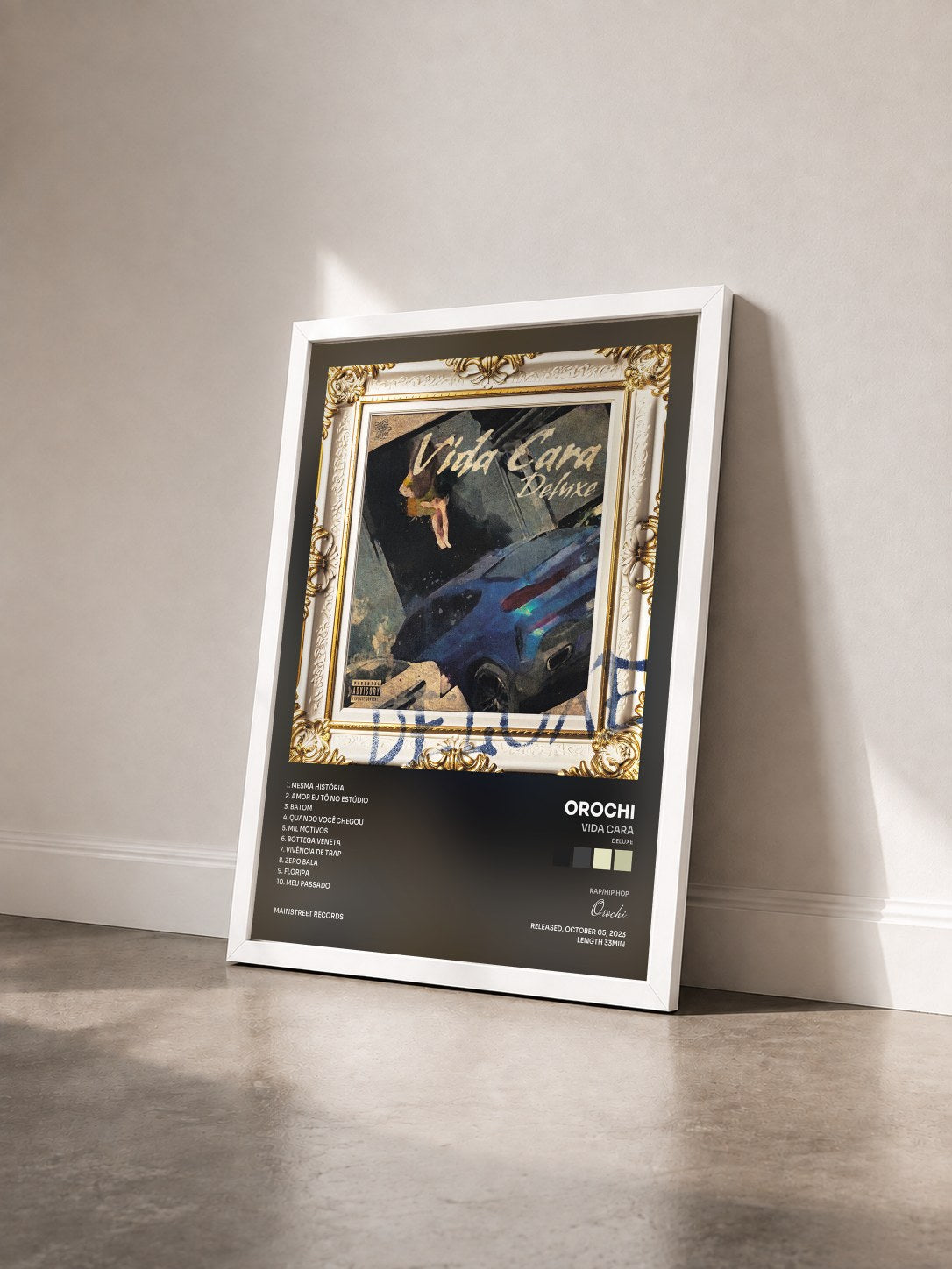 #blanc Tableau de l'album Vida Cara (Deluxe) de Orochi vu de trois quarts, cadre blanc