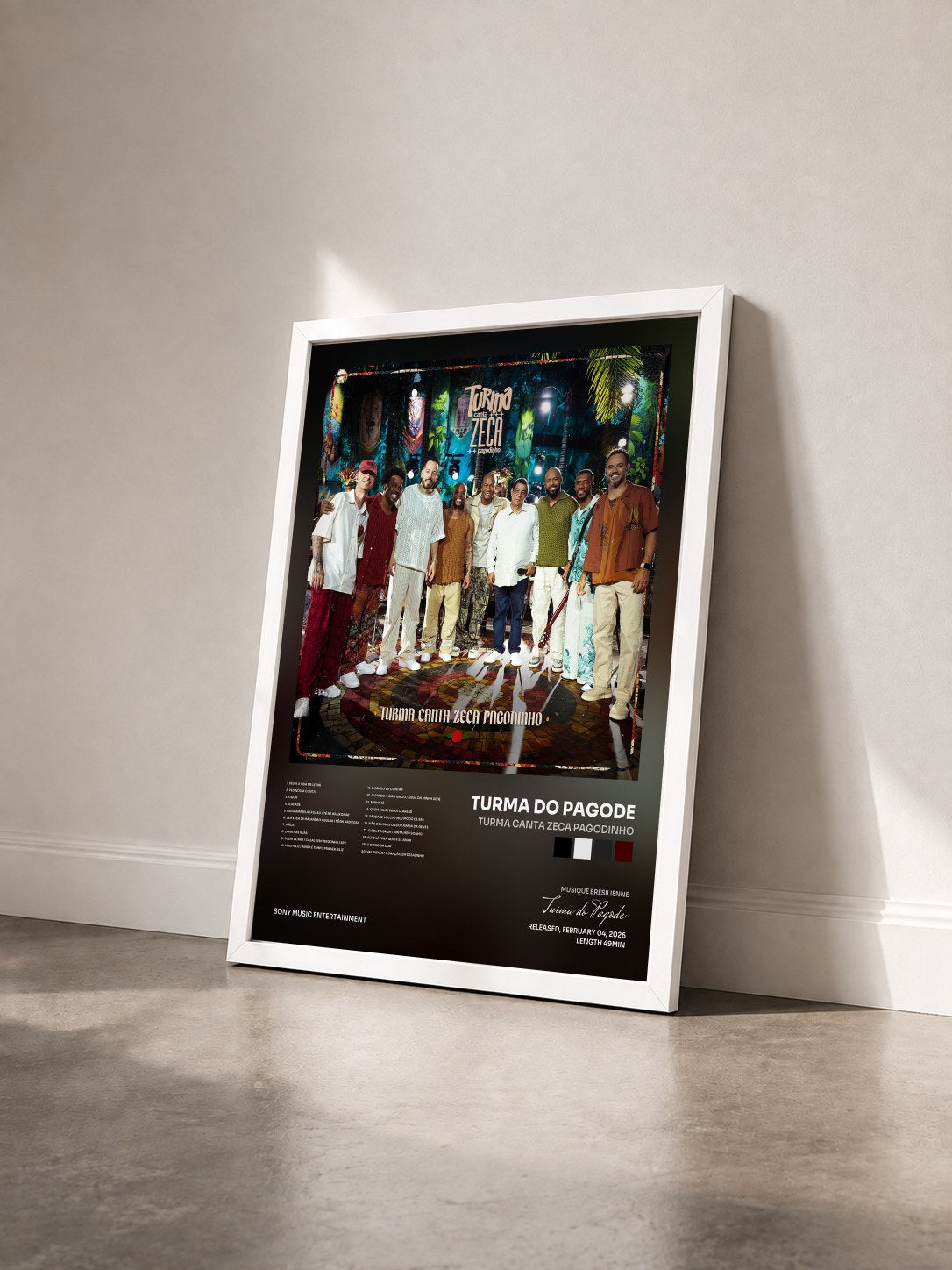 #blanc Tableau de l'album Turma Canta Zeca Pagodinho de Turma do Pagode vu de trois quarts, cadre blanc
