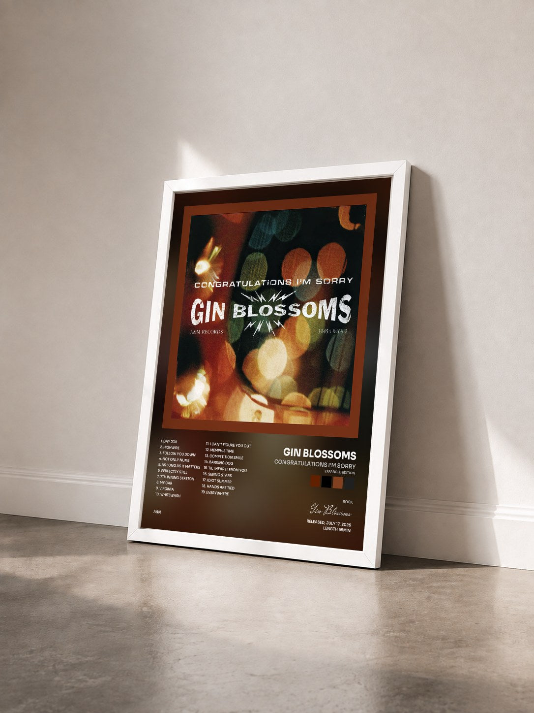 #blanc Tableau de l'album Congratulations I'm Sorry (Expanded Edition) de Gin Blossoms vu de trois quarts, cadre blanc
