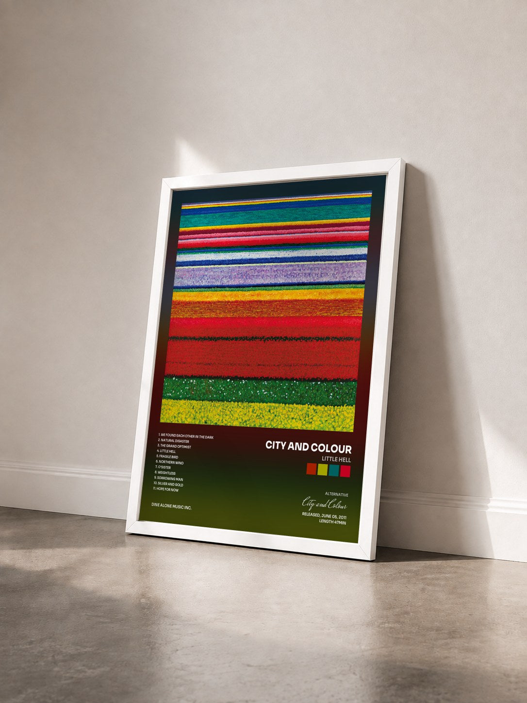 #blanc Tableau de l'album Little Hell de City and Colour vu de trois quarts, cadre blanc